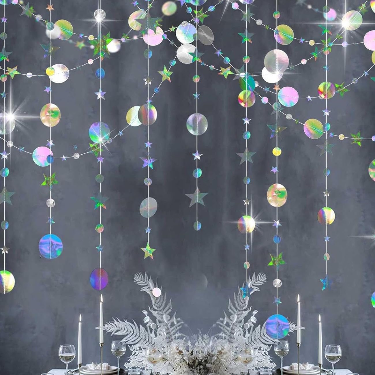 Guirlande En Papier Coloré Et Brillant - Kit 20 Pièces (52 Pieds) Avec Spirales Et Ballons Pour Fête