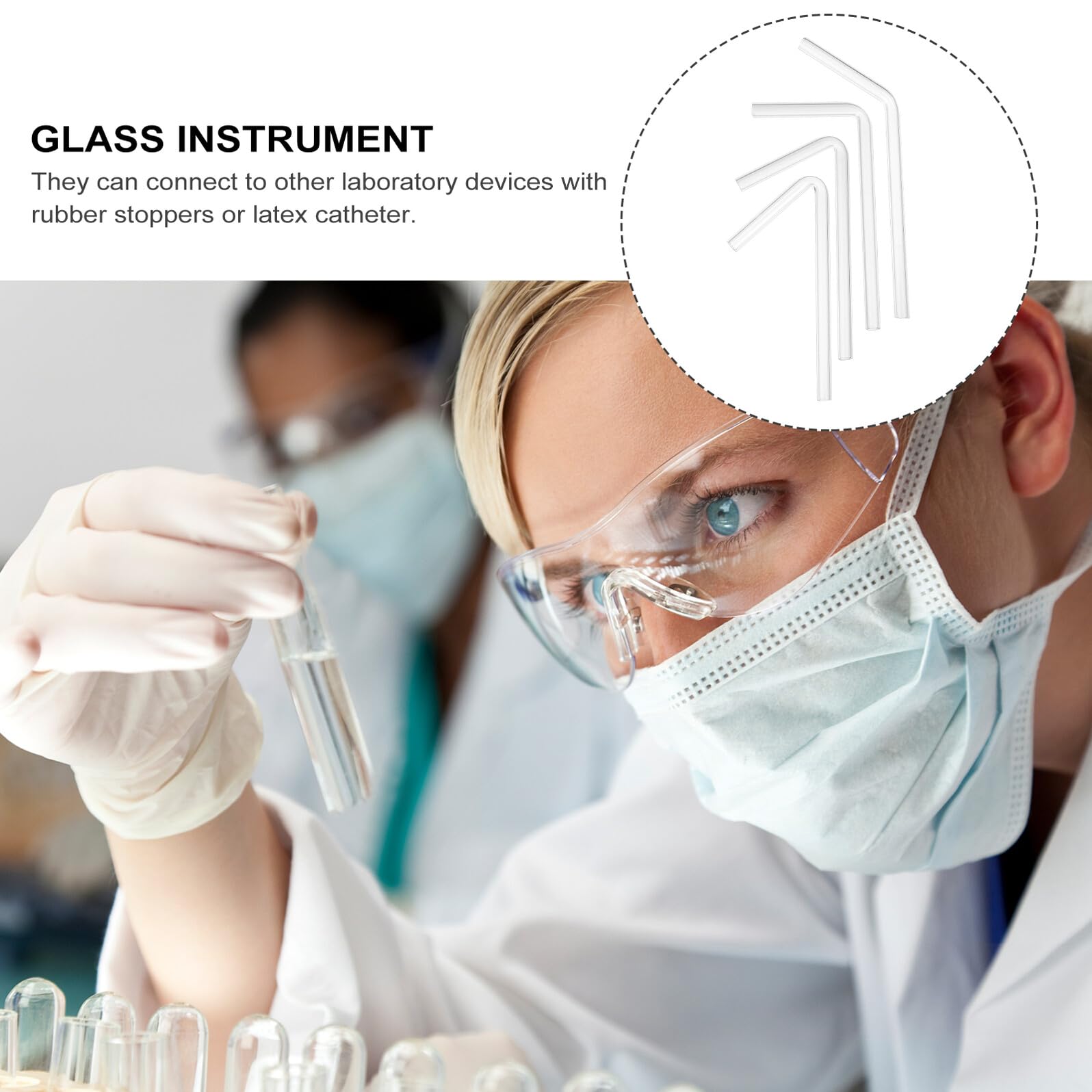 ERINGOGO Glasröhre mit 45° 60° 90° und 120° Gebogenem Winkel aus Borosilikatglas 40 Stück Glatte Innenwand und Transparenz für Labor und Lebensmittelfärbung