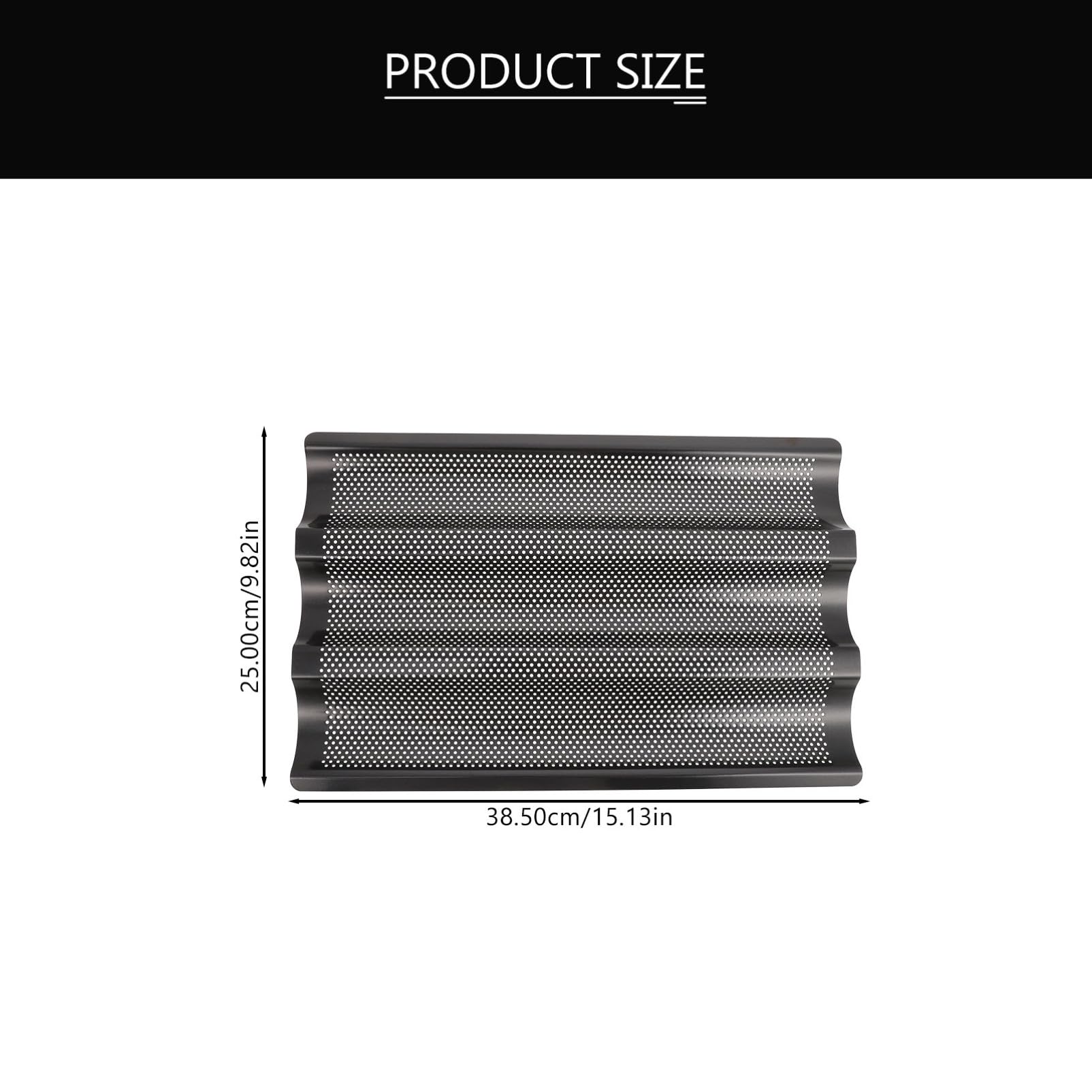 PRETYZOOM 1pc French Bread Pan Three-slot Baking Tray for Homemade Nonstick Mould for Baking Loaves for Oven Use