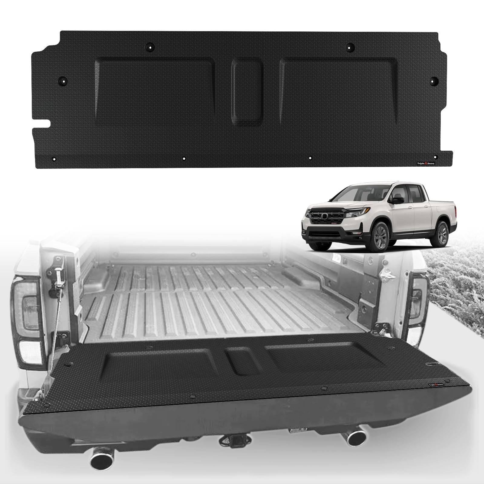 TripleAliners Tailgate Mat Compatible with 2017 2018 2019 Honda Ridgeline Accessories, Tailgate Cover Custom Fit All Weather Protection Pickup Liner