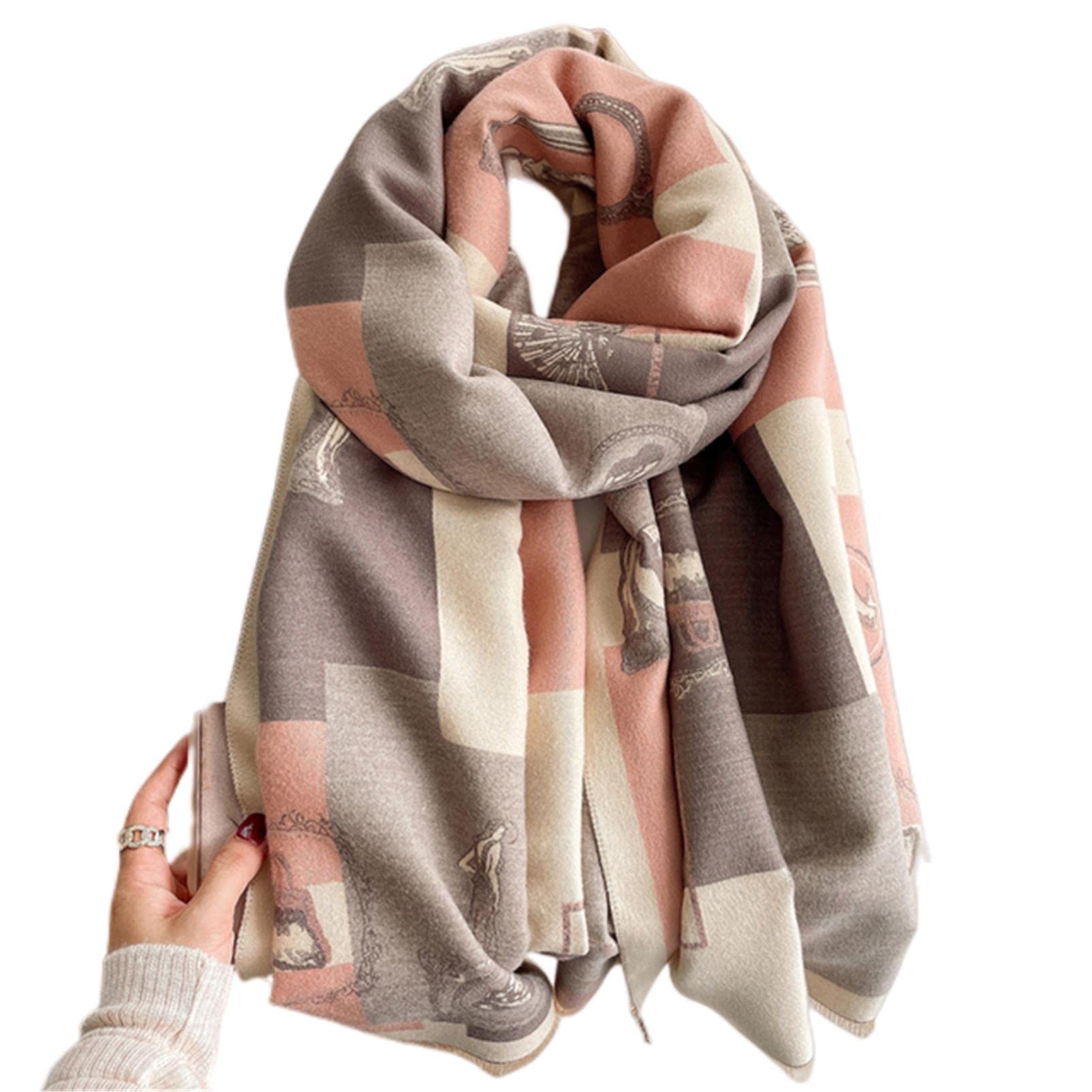 URYYRIT Foulard Écharpe Cachemire Chaude Dames Imprimer Un Châle De Couverture Hivernale Épaisse Et Envelopper Pashmina 180 * 65 Cm Femmes-Wyt155-5
