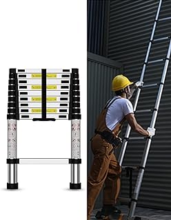 Telescoping Ladder,12.5 FT Multi-Purpose Collapsible Telescopic Extension Ladders, Aluminum telescoping Ladder for Indoor Or Outdoor, Heavy Duty 330 lbs Load