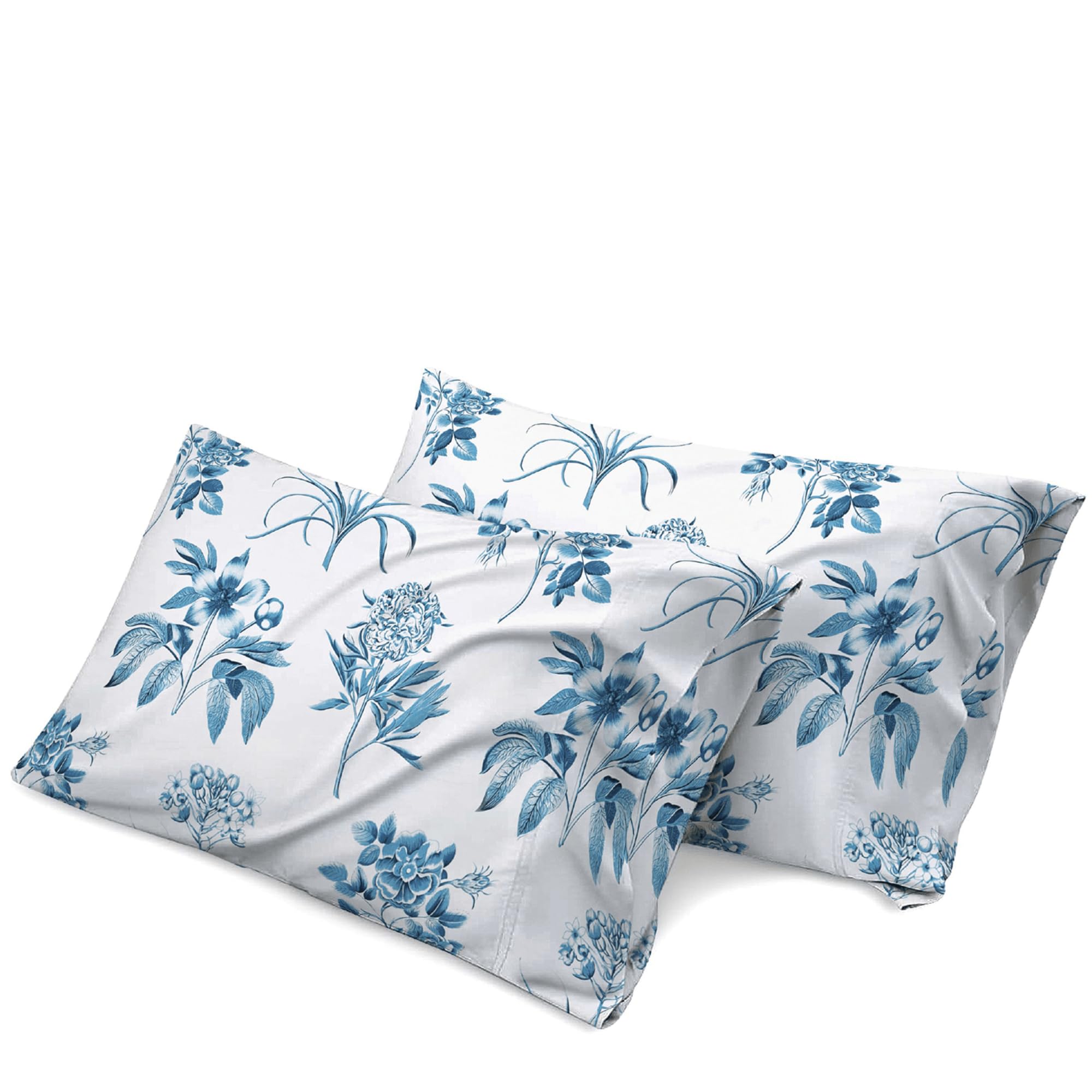 100% Egyptian Cotton Pillowcases Pack of 2 | 400 Thread Count Floral Pillow Covers | Cooling Breathable Soft Luxury Pillow Cases | Hotel Quality Bed Linen | Envelope Closure Machine Washable