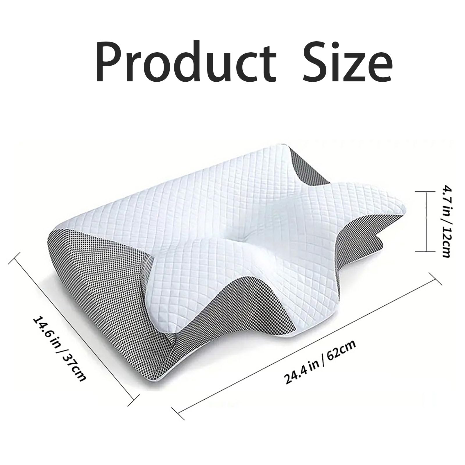 Almohada Cervical con Memoria, Almohada Ergonómica para Dormir, Espuma Viscoelástica De Rebote Lento, Almohada De Viaje Multifuncional, Almohada De Soporte Cervical Transpirable