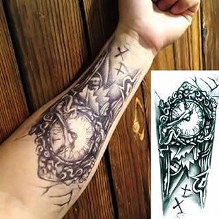 S.A.V.I Temporary Tattoo For Girls Men Women 3D Hand Sticker Size 19x12CM - 1PC. (35) Black-picture-30