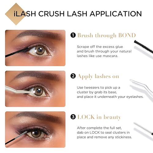 Miniatura 7 de LASHVIEW Pegamento de pestañas y sellado, pegamento de pestañas en racimo fuerte, suave y cómodo, para uso durante todo el día, sin látex, adecuado