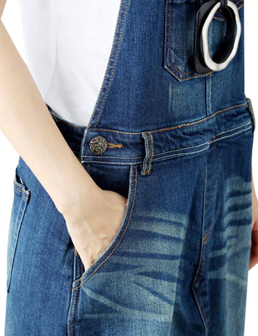 Donna Senza Maniche Denim Tuta Vestito Gonna Lunga a Sospensione