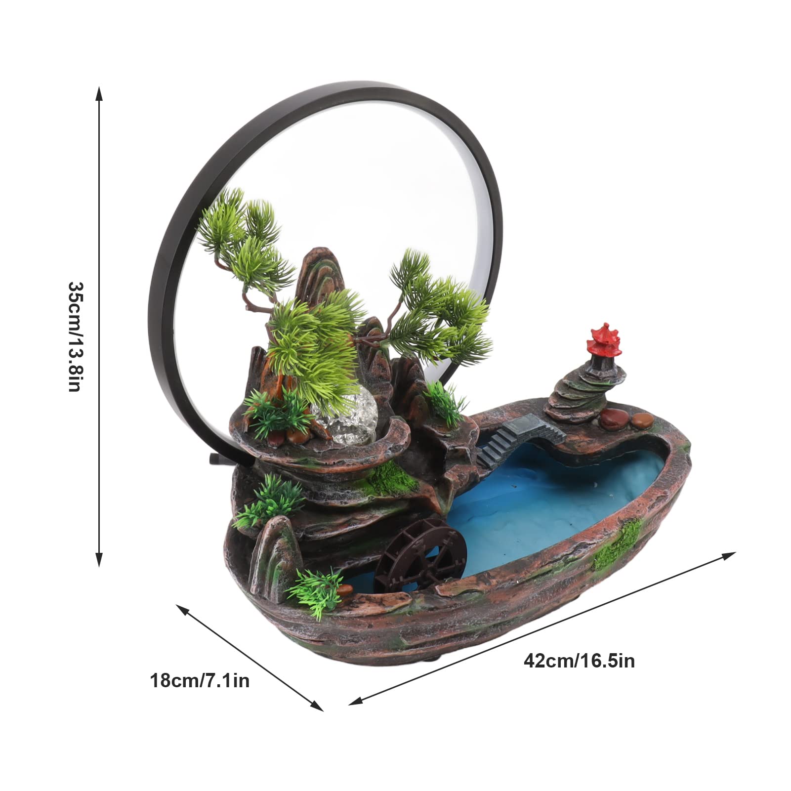 Fontaine D'intérieur avec Brouillard, Fontaine D'intérieur avec éclairage, Cascade de Fontaine D'intérieur, Fontaine de Bureau en Résine de Fontaine D'intérieur de Rocaille
