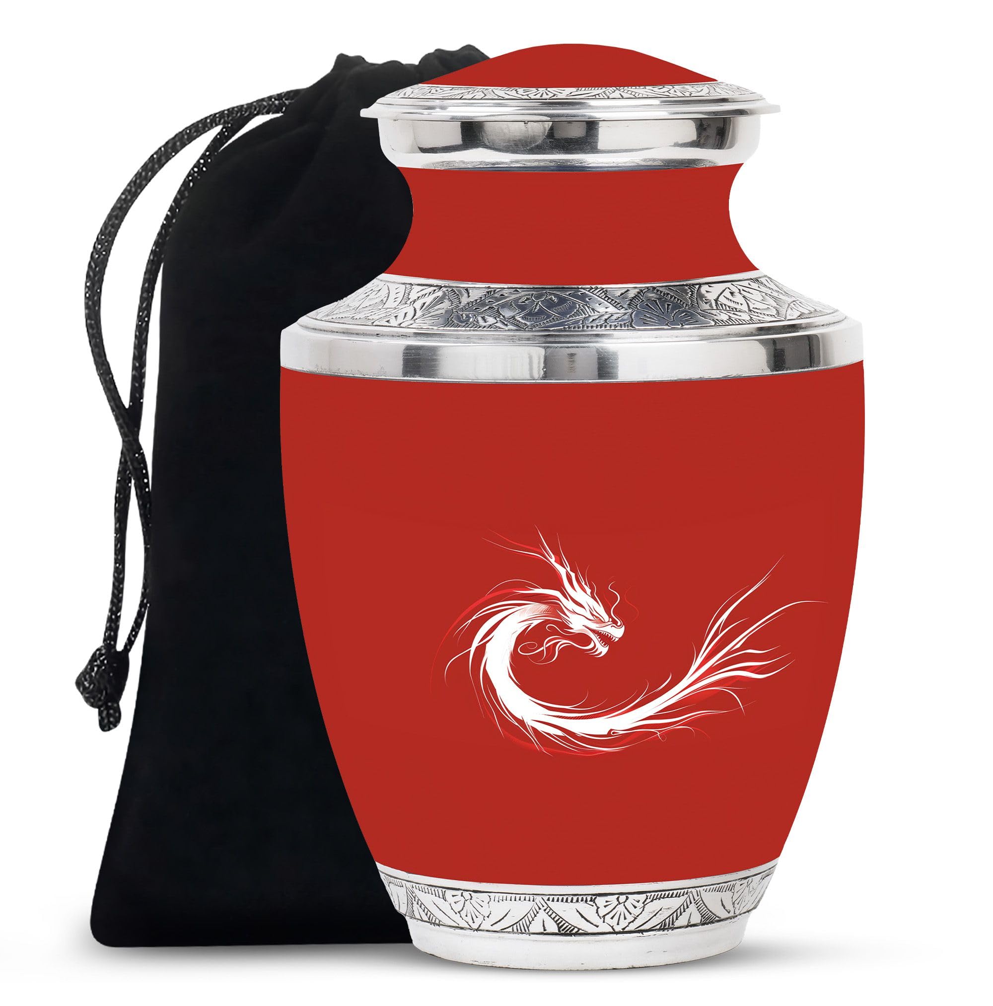 YATHABHISA Dragon Urn, Cremation Urn for Adult Men & Women - Funeral Decorative Urns - Urn for Human Ashes for Male & Female - Memorial for Human Remains Mom & Dad - Large with Velvet Bag
