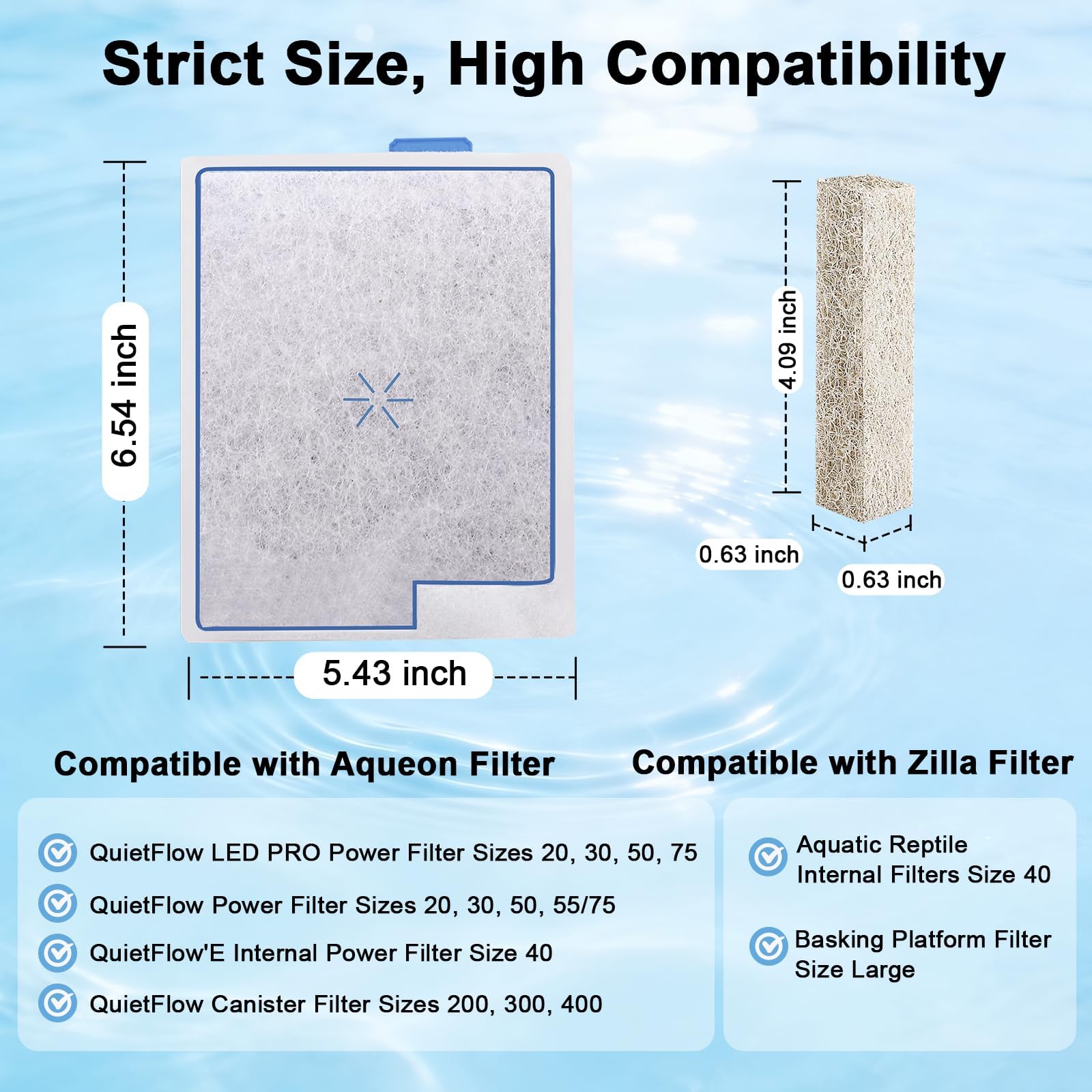 Paquete de 16 cartuchos de filtro grandes para peceras compatibles con filtro Aqueon QuietFlow LED PRO tamaño 20, 30, 50, 75/tamaño de filtro de alimentación 20, 30, 50, 55/75, tamaño interno E 40 | Uso en acuarios, cartuchos de repuesto