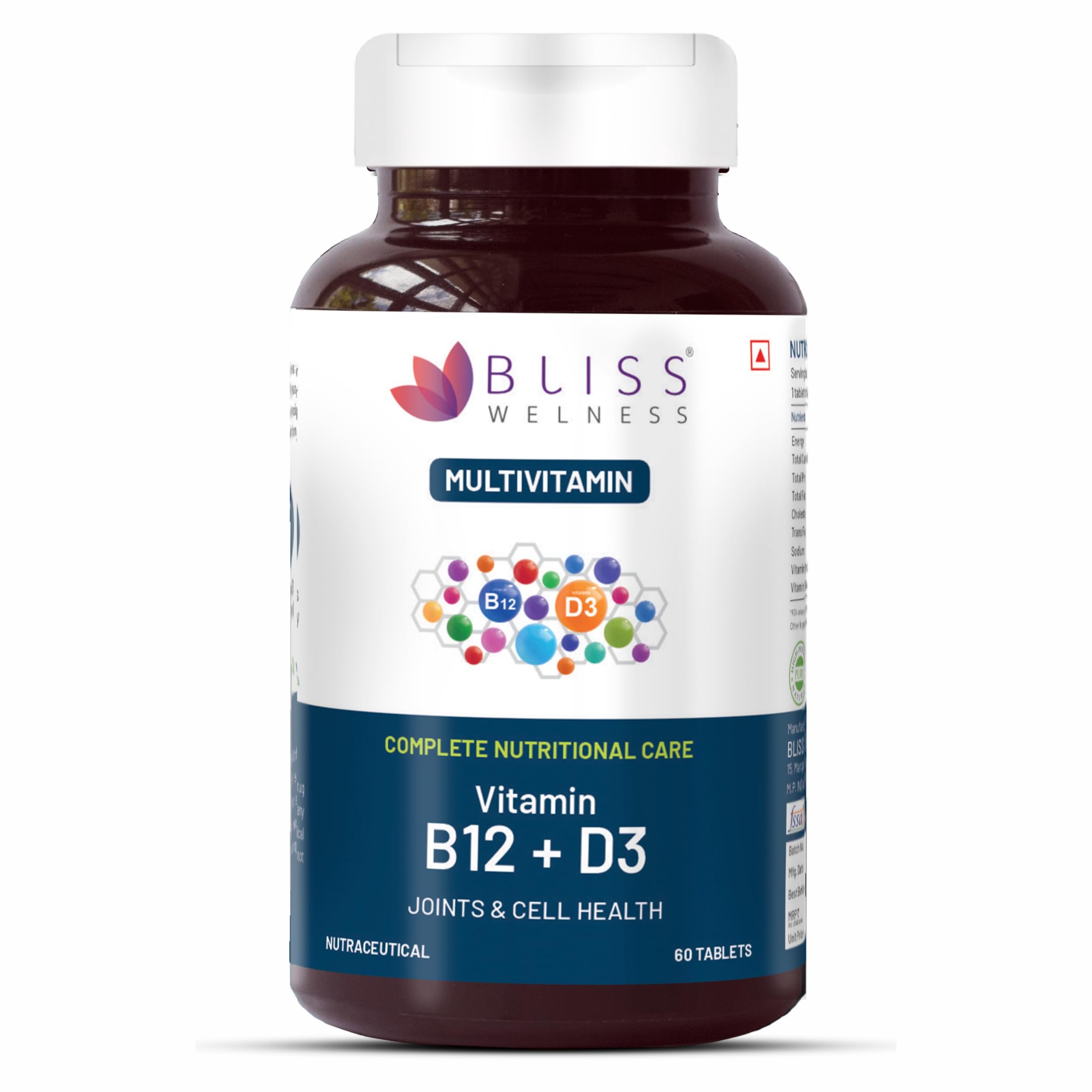Bliss Welness VitaBliss B12+D3 Multivitamin - 60 Tablets (B0CBFCW2KZ) Amazon Price History, Amazon Price Tracker