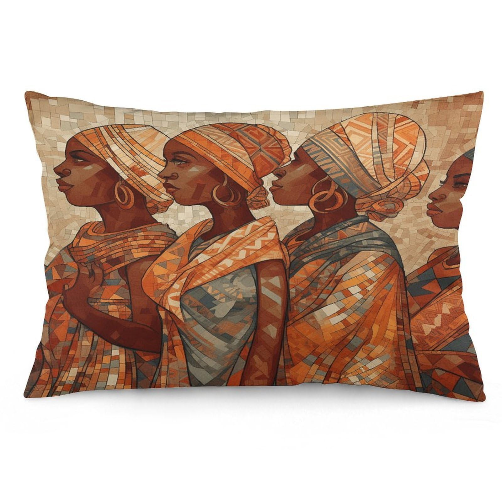 Africa Ethnic Pottery Throw Pillow Cover Soft Pillow Case Decorative Lumbar Pillow Cover Cozy Throw Pillowcase Polyester Rectangular Cushion Case Decor for Couch Sofa Bed