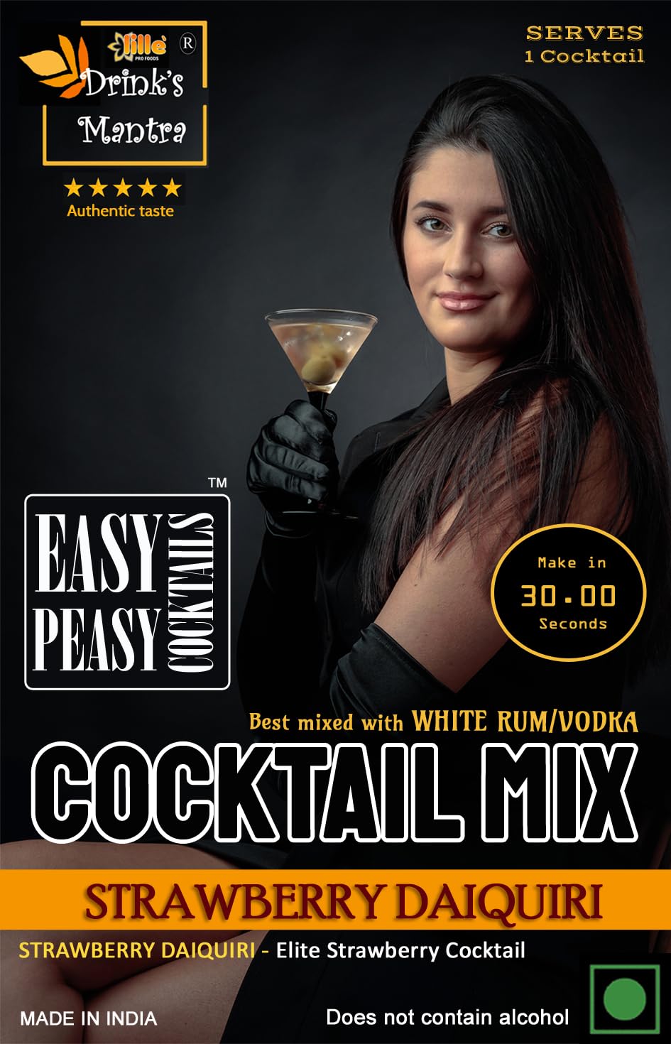 LILLE PRO FOODS - STRAWBERRY DAIQUIRI COCKTAIL MIX - 1 SERVE