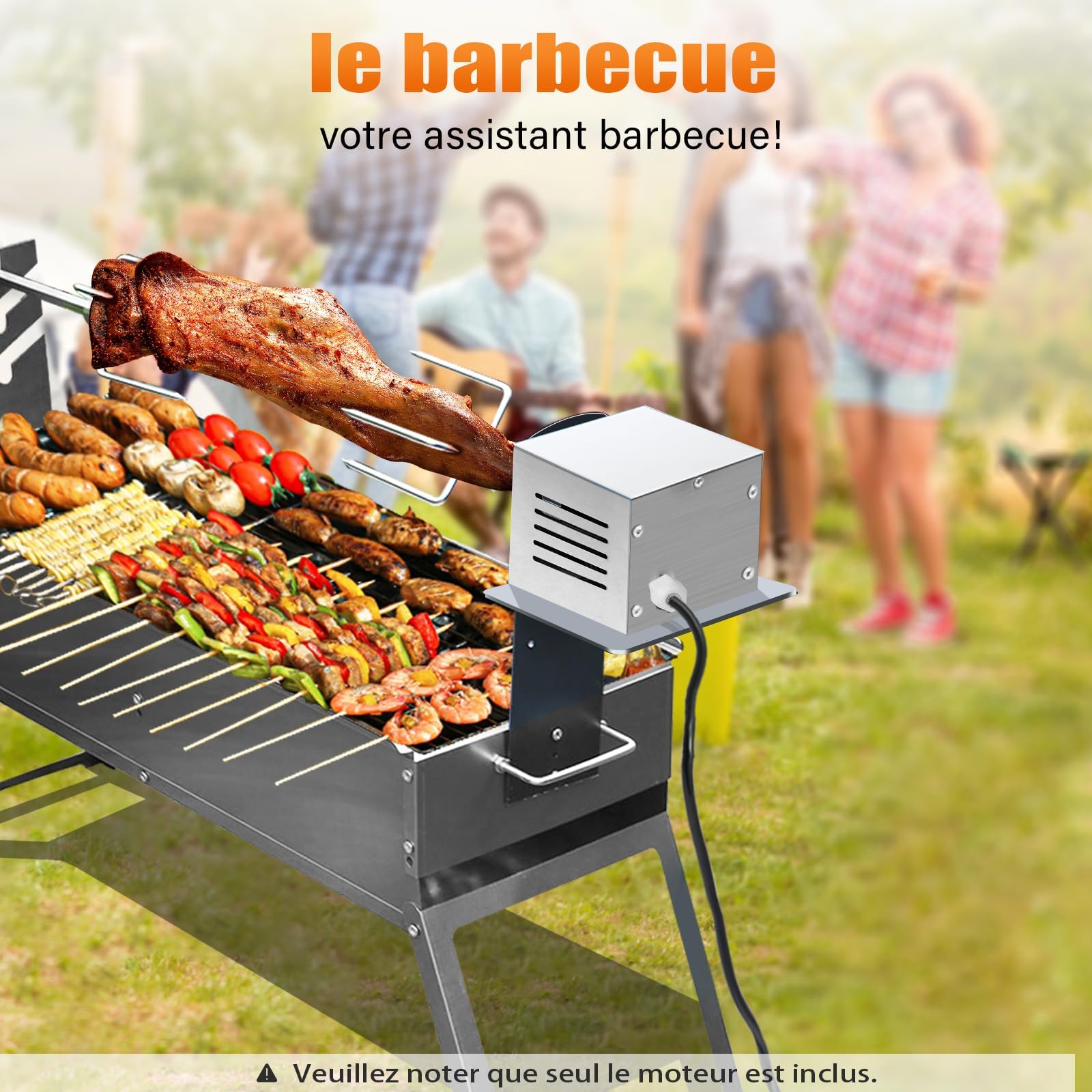 Silnik do grilla 60 kg grill ze stali nierdzewnej piec silnik elektryczny - kurczak koza kurczak grill rożen wrzeciona - do grillowanych potraw 2,5 r/min 220 V
