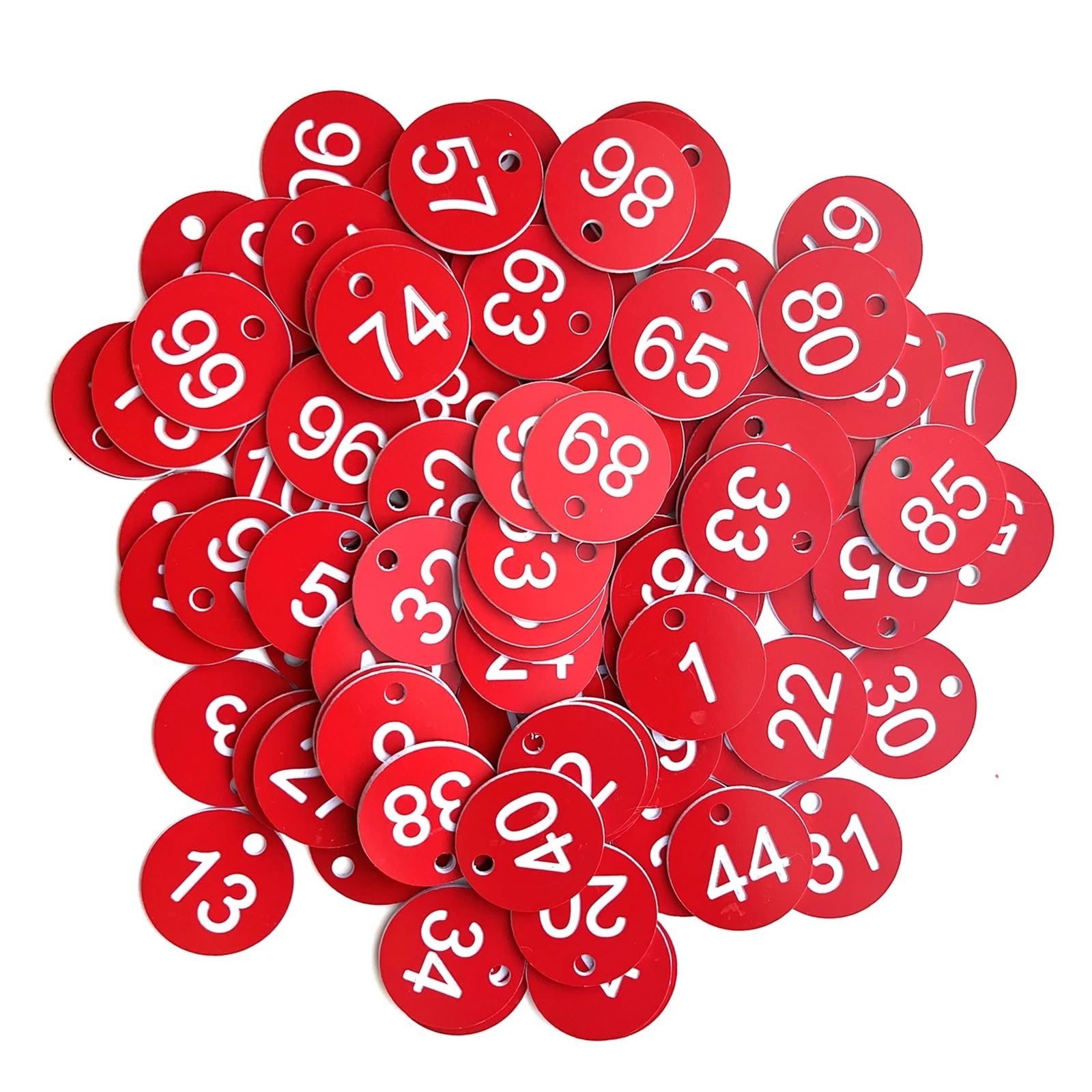 500/1000 Stück 1-500/1000 Schlüsselhandkarten Nummernschilder Gravierte Etiketten Schrankcodierung FüR Hotel BüRo(1-1000 Red Withe)