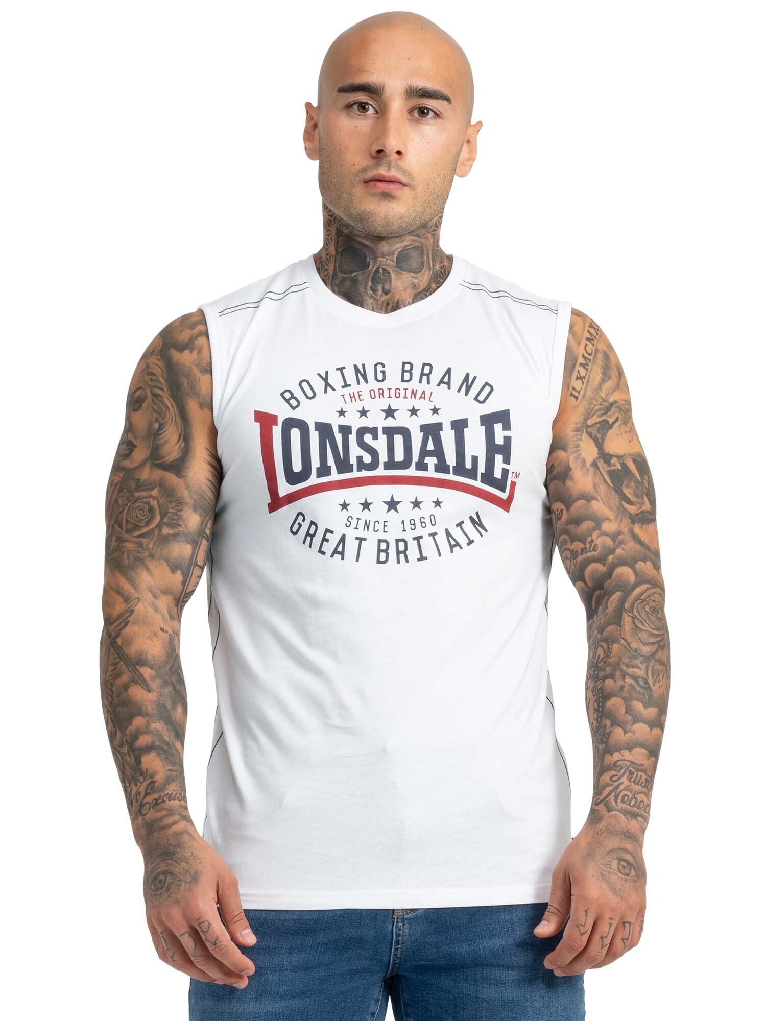Lonsdale Men Tank Top St.Agnes, Color:White, Size:4XL
