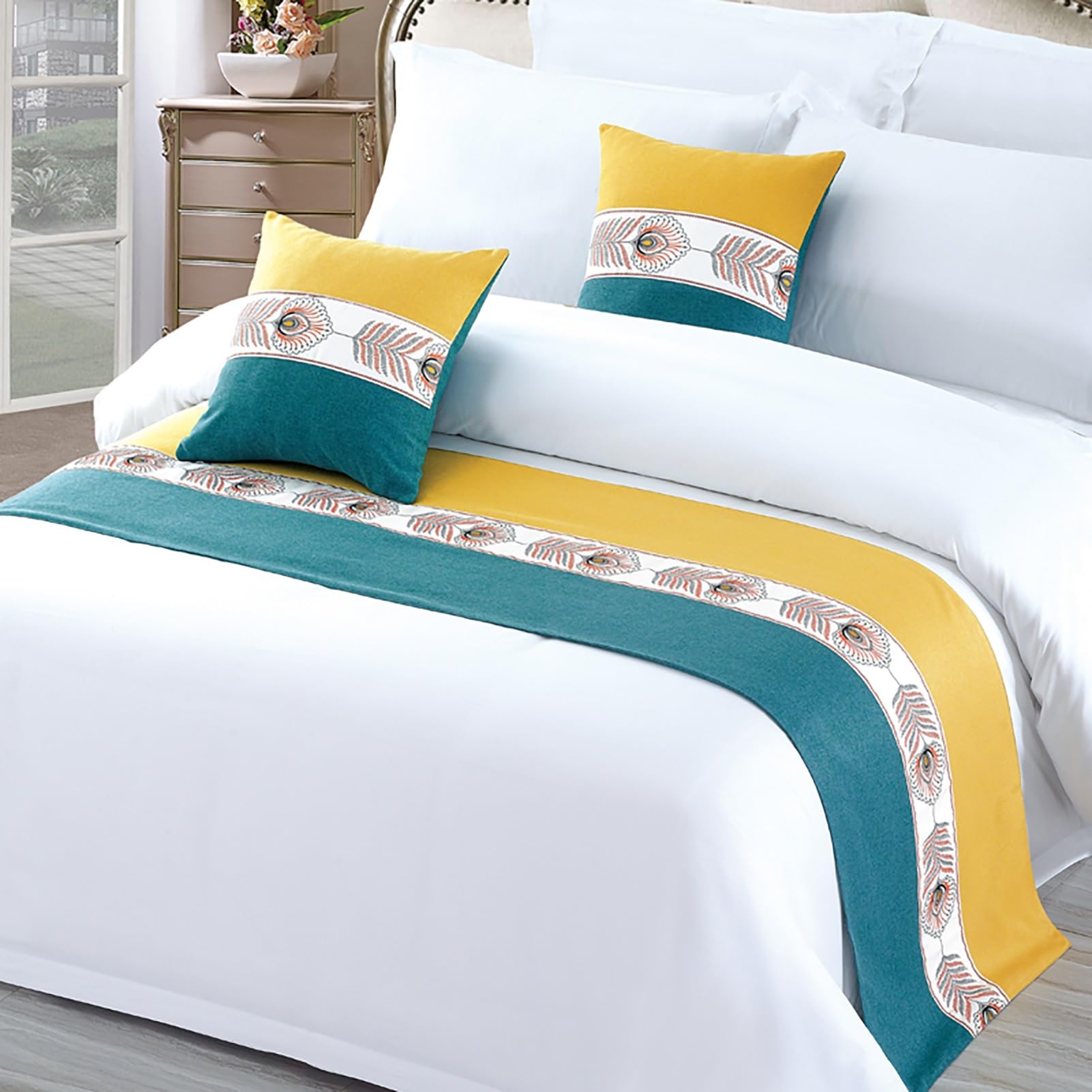 Tagesdecke Und Schal, Tagesdecke Schutzhülle, Tagesdecke Deko Tagesdecke, Schlafzimmer Hotel Hochzeitszimmer Bettschal(A,Pillowcase (50 * 50cm))