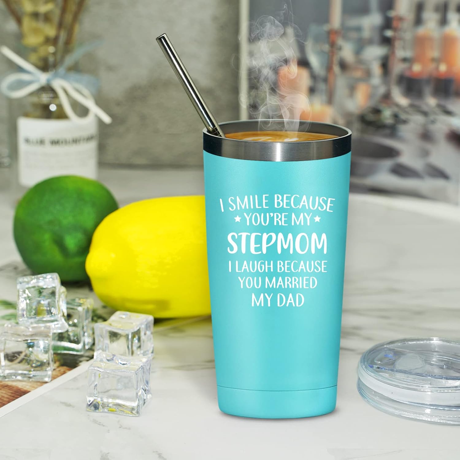 Grifarny Stepmom Gifts from Stepdaughter, Daughter, Son - Mothers Day Christmas Birthday Gifts for Stepmoms, Step Mom, Stepmother - Stepmoms Tumbler Cup 20oz - Image 7