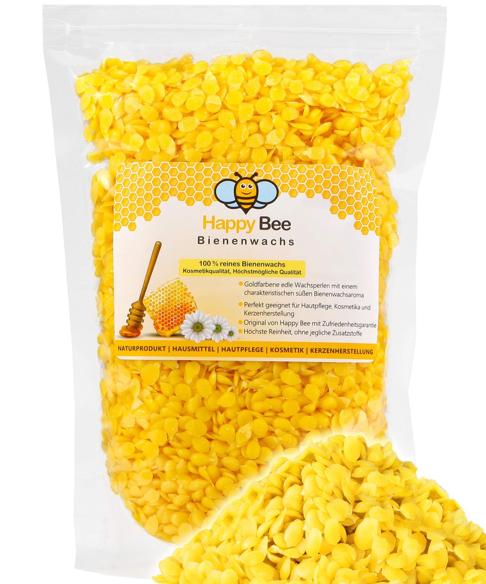 100% pure beeswax pastilles | Natural beewax | Wax pastille | ideal pastilles for natural cosmetics, candle making and beeswax wipes - Bee wax (200 Grams)