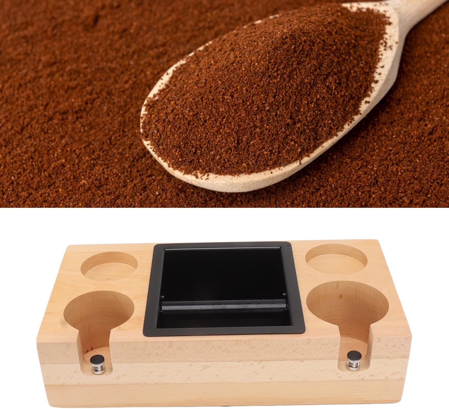 Coffee Tamper Holder, Coffee Tamping Stand, Wood Coffee Filter Tamper Stand, Coffee Tamper Mat Stand, Portable Coffee Tamping Station, Coffee Organizer Box for Coffee Machine