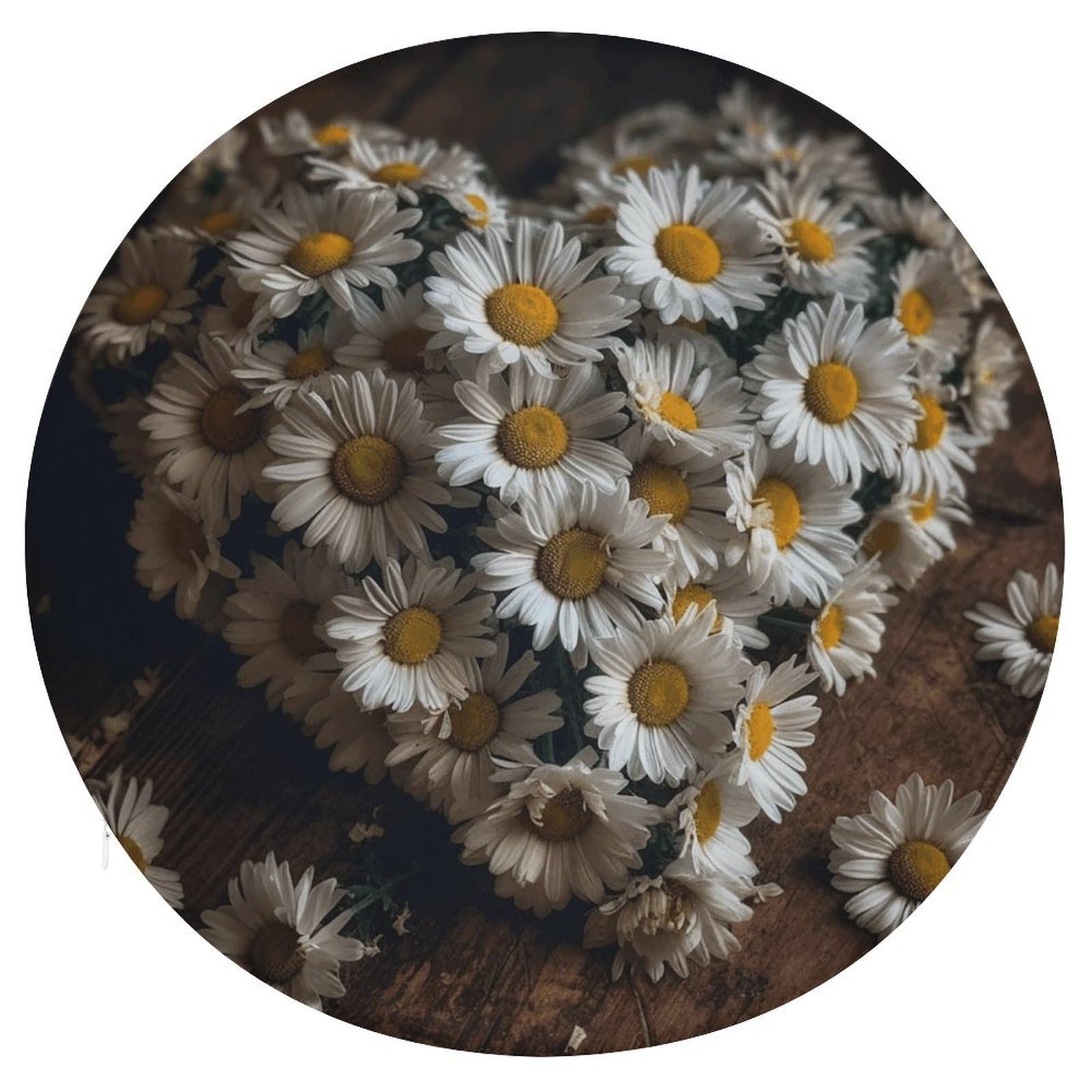 Wsoihfec Style Many Daisy Flowers Seat Cushion Round Chair Pad