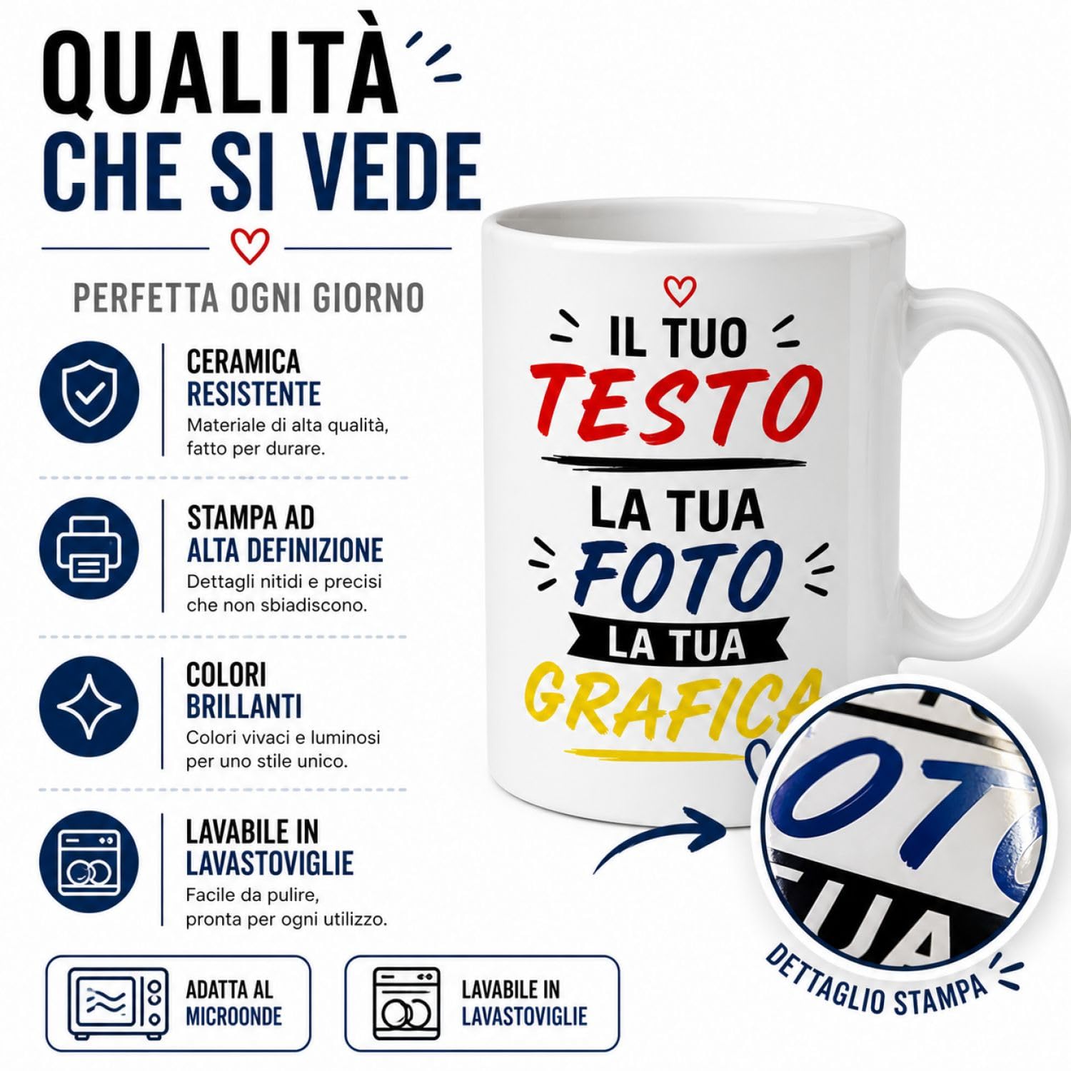 VENEZIANO Gruppo tazza in ceramica personalizzata - Made in Italy