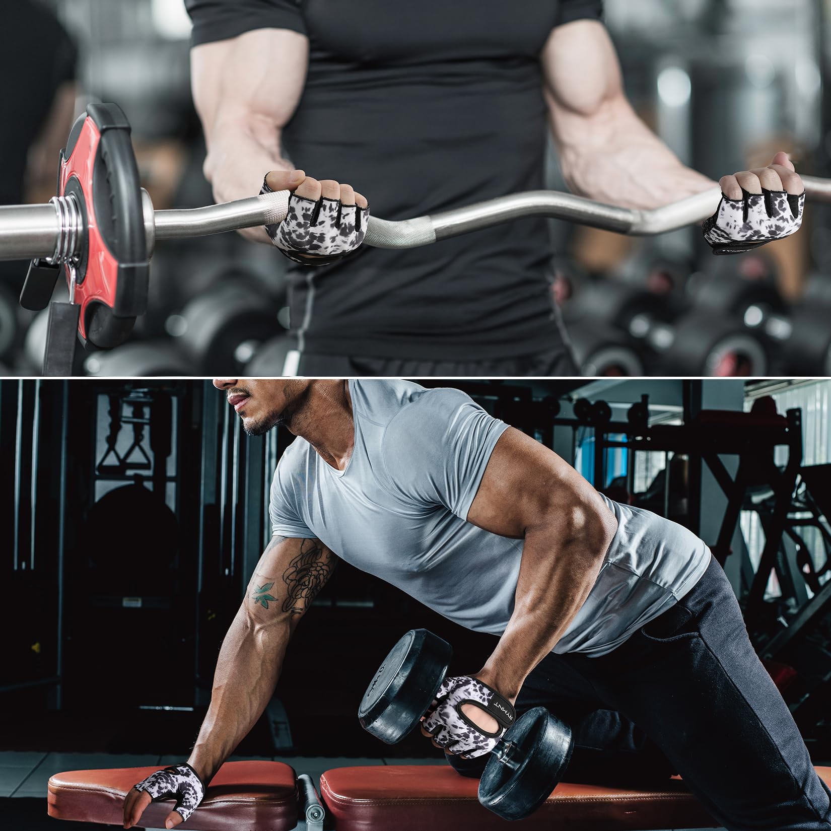 Guanti da allenamento minimali, guanti corti per sollevamento pesi, con protezione completa del palmo e presa extra per uomini e donne, sollevamento pesi, palestra, esercizi, allenamento,