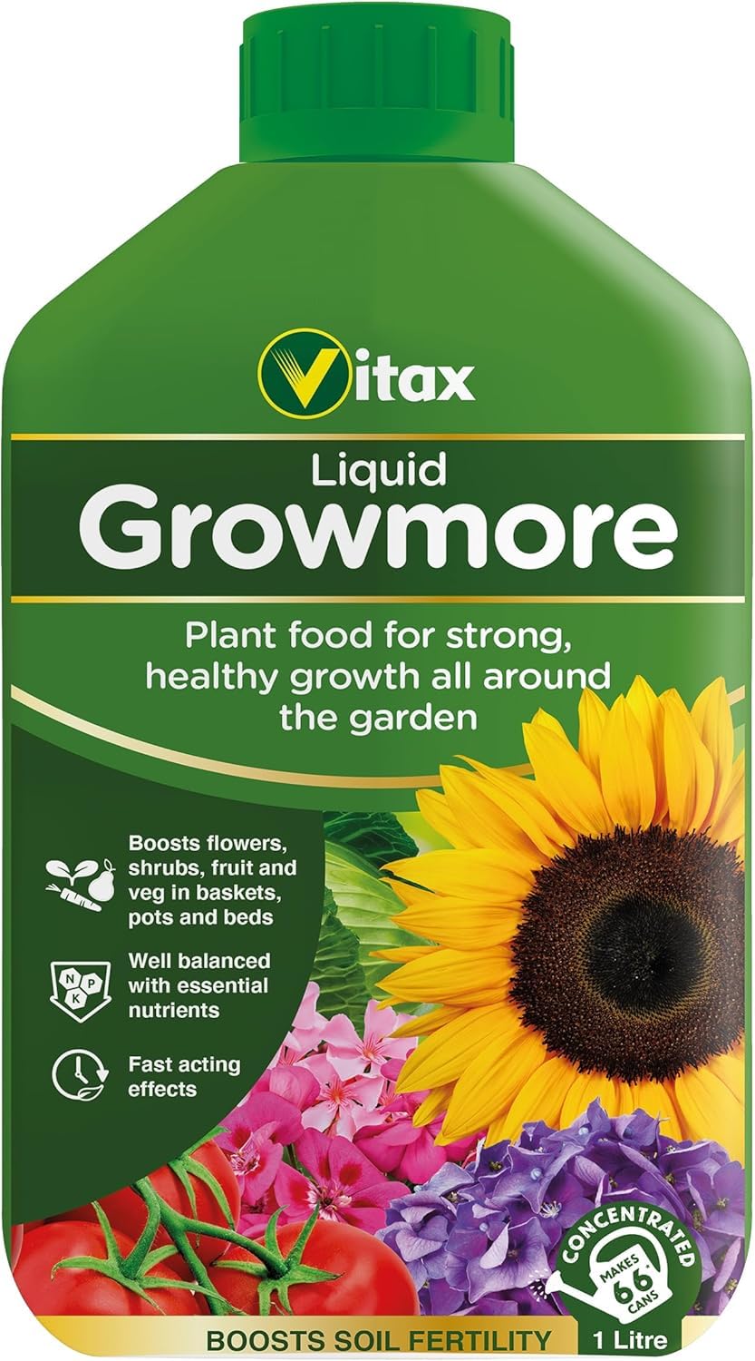 Growmore Liquid Plant Food Feed Fast Acting Strong Healthy Growth Garden Boosts Flowers, Shrubs, Fruit & Veg 1L