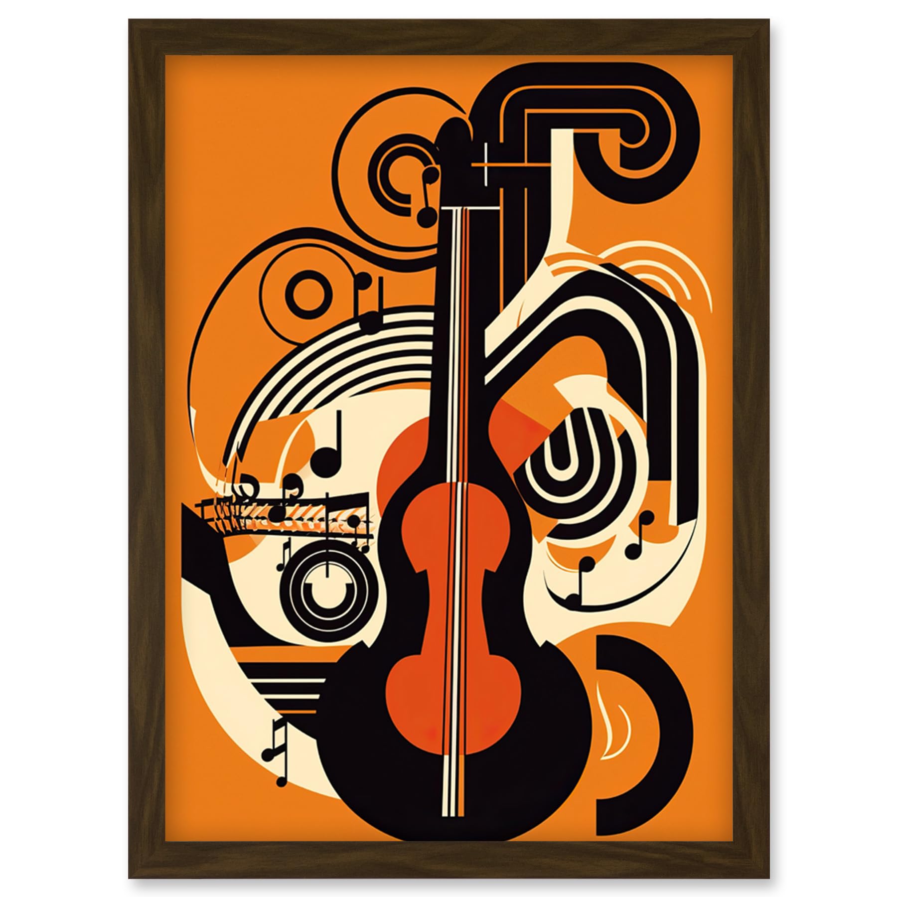 Artery8 Abstract Guitar Graphic Music Poster Illustration Artwork Framed Wall Art Print A4