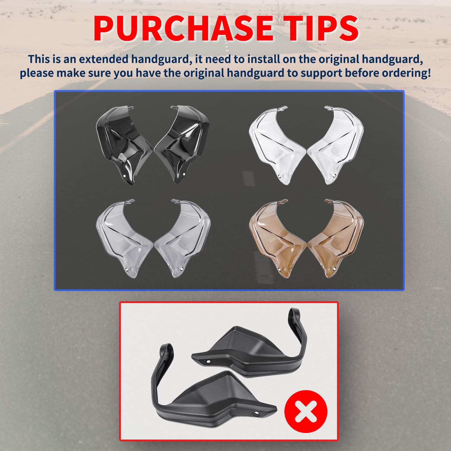 Protecteur Coupe-Vent pour Guidon de Moto Convient pour S1000XR G310GS G310R F800GS R1200GS R1250GS ADV Protège Garde-Mains Pare Brise (Fumée légère)