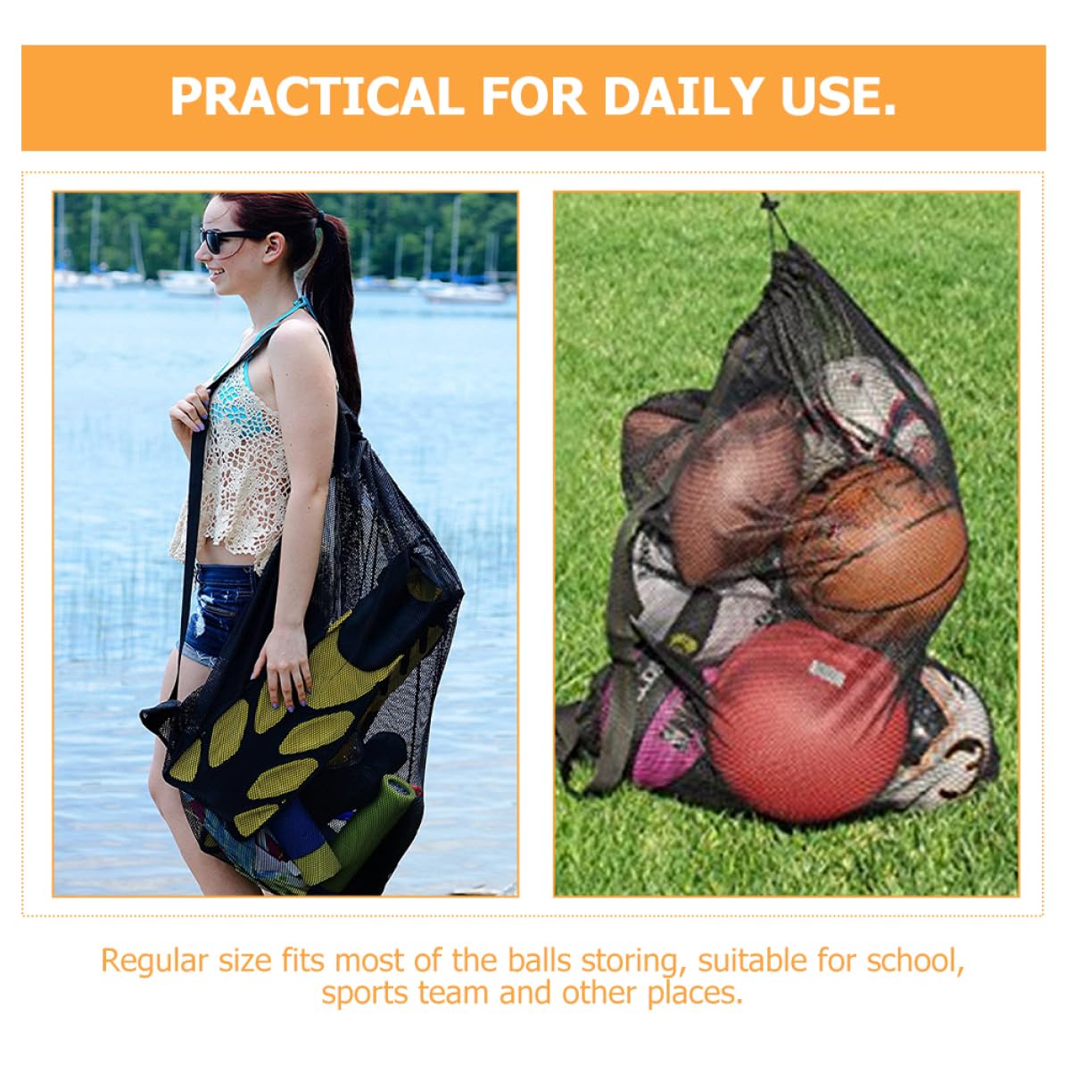Hemobllo Bolsa Deportiva para Balones con Cordón Gran Capacidad para Baloncesto y Fútbol Incluye Correa para Hombro para Gimnasios y Estadios