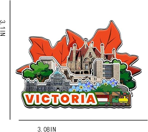 Miniatura 3 de Imán de madera para nevera de Victoria Canada 3D, monumentos coleccionables, recuerdos de viaje, decoración hecha a mano -2163