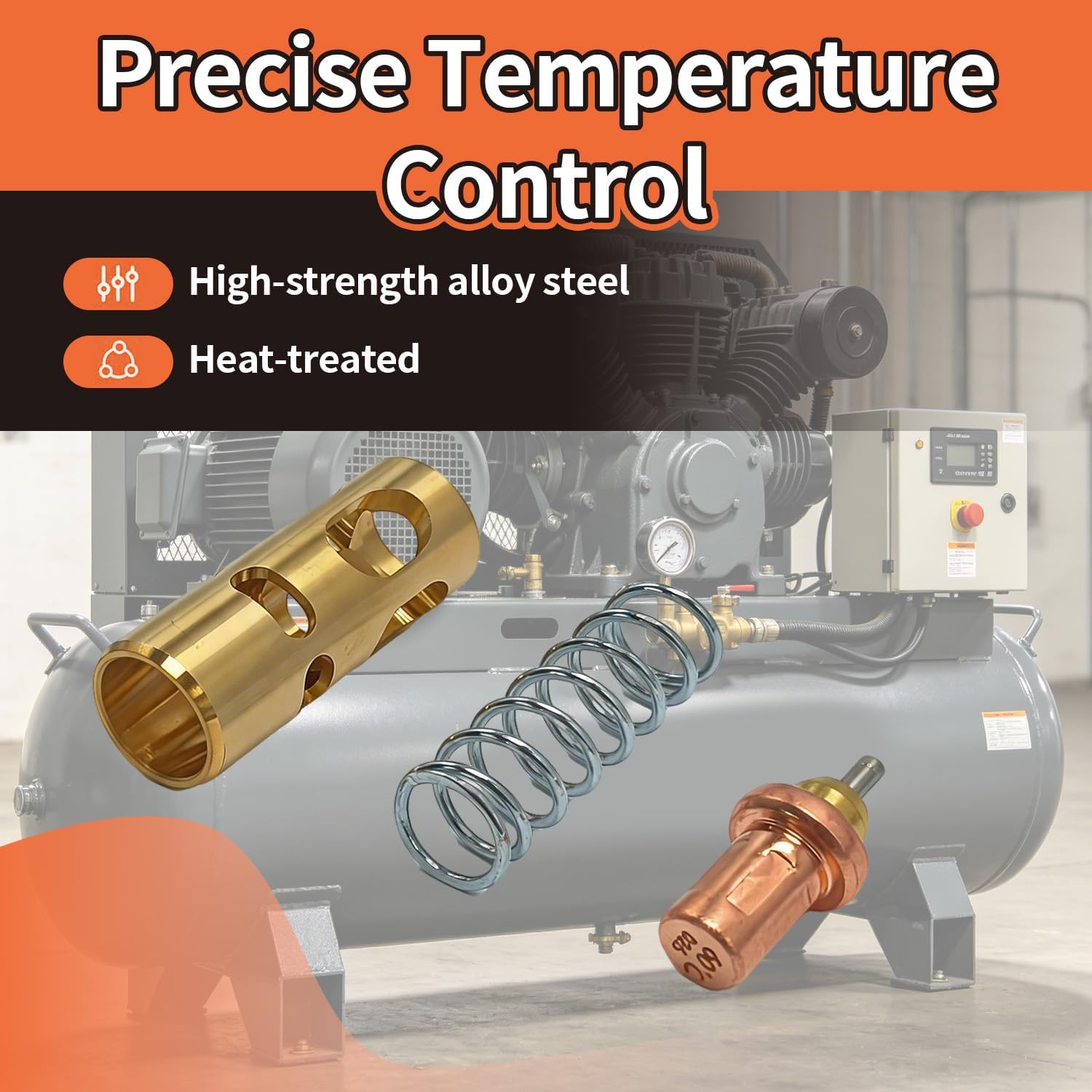 47695566001 Thermal Valve Kit with Actuator Spring and Cage | Compatible with Ingersoll Rand intended Air Compressor