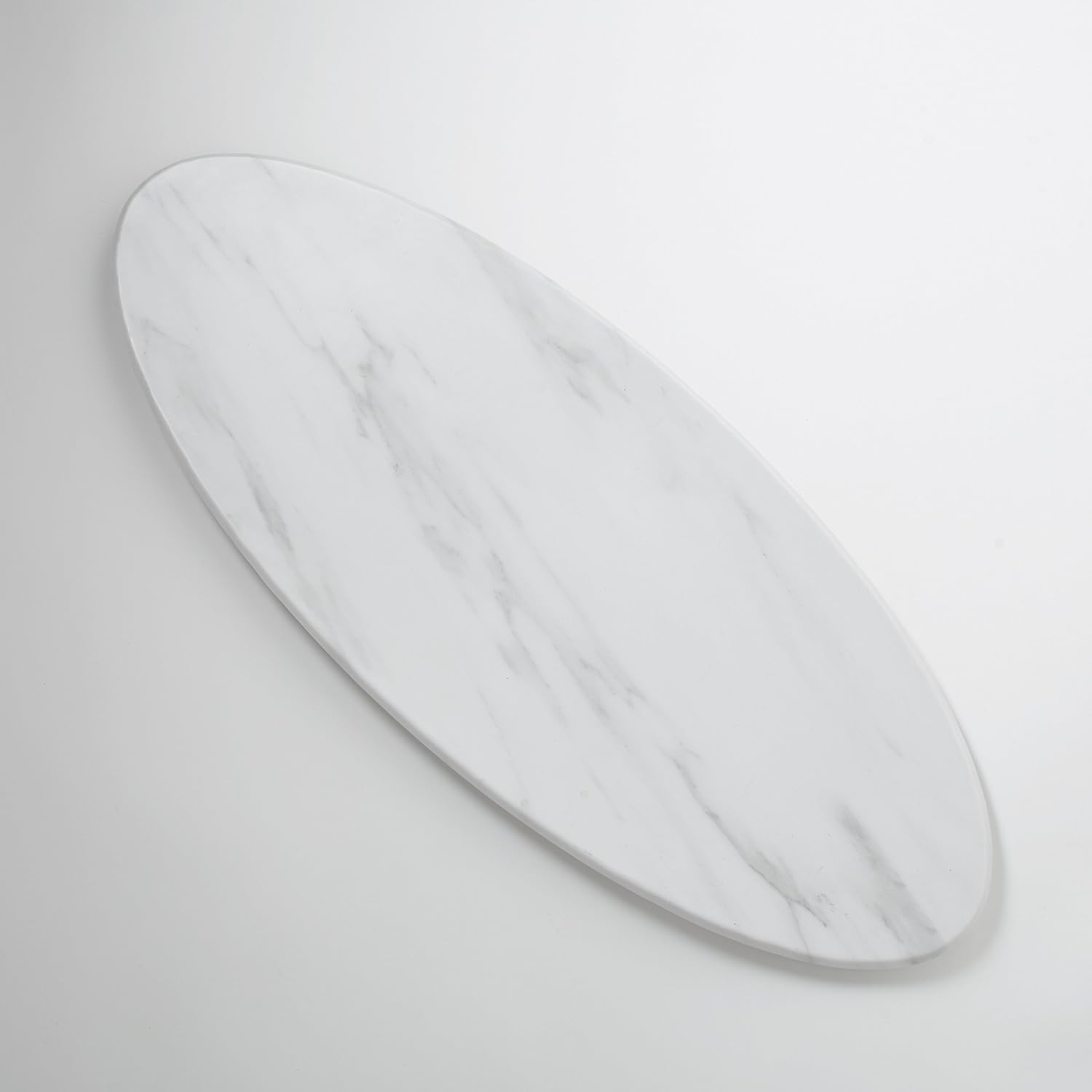 American Metalcraft MW25 Marble Melamine Serving Board, Oval, White, 25 1/2-Inches