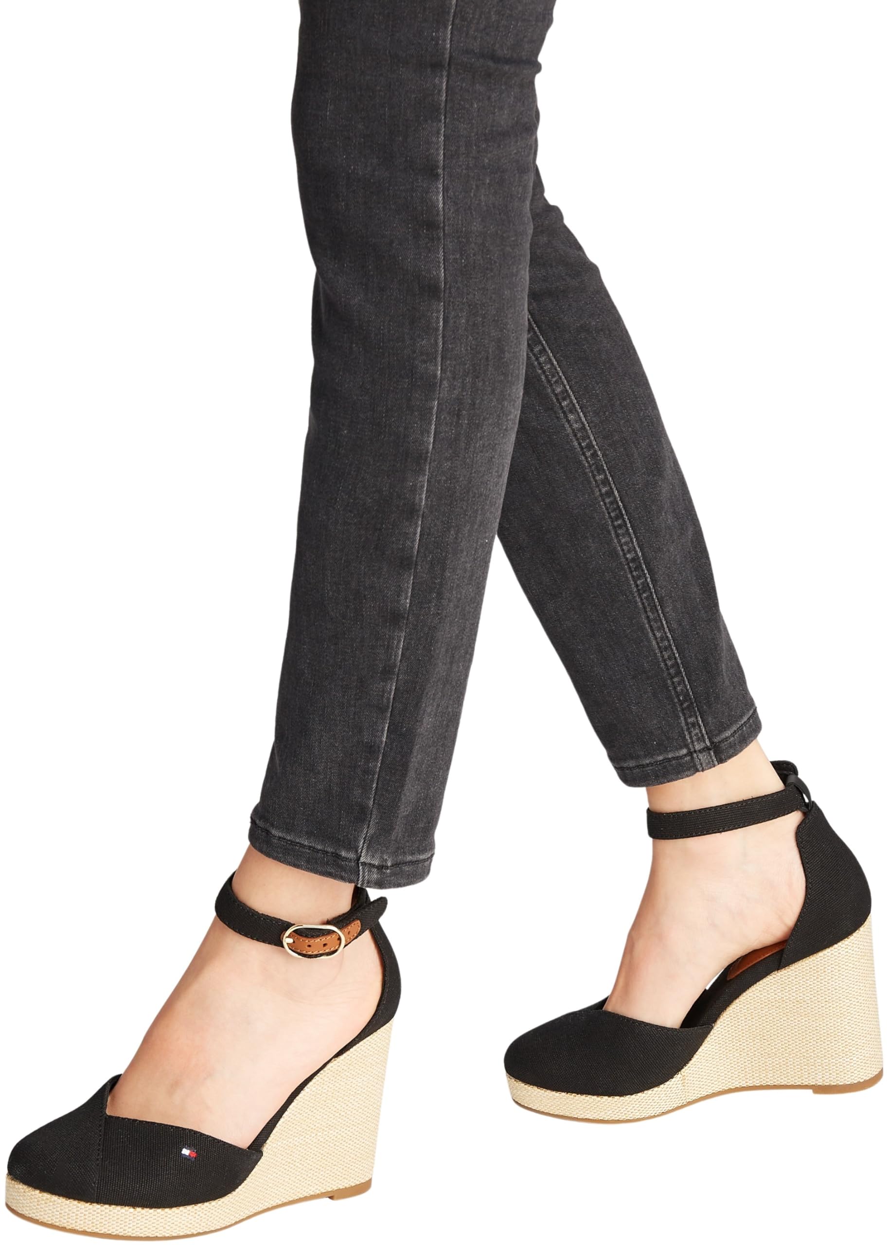 Tommy Hilfiger Espadrilles Compensées Femme Flag Closed Toe à Bride Cheville