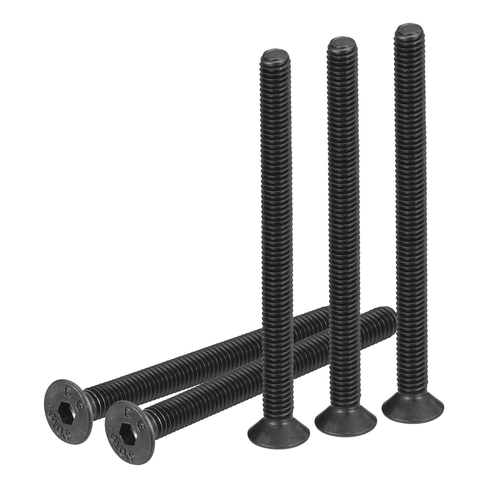 DTGN M4-0.7x45mm Flat Head Socket Cap Screws, 50 Pack Hex Socket Flat Head Screws Carbon Steel Black Oxide, Full Thread