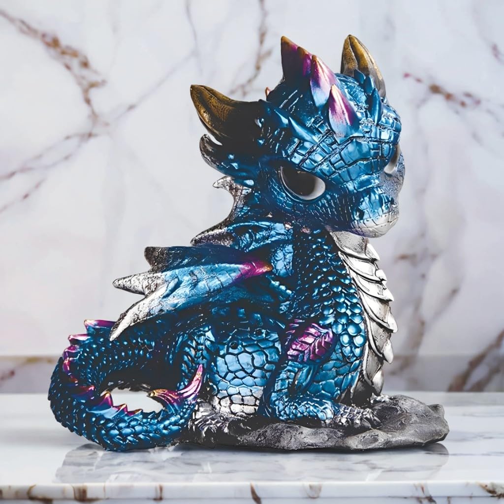 Dragon bleu figurine 12,7 cm idee cadeau anniversaire et pendaison de cremaillere