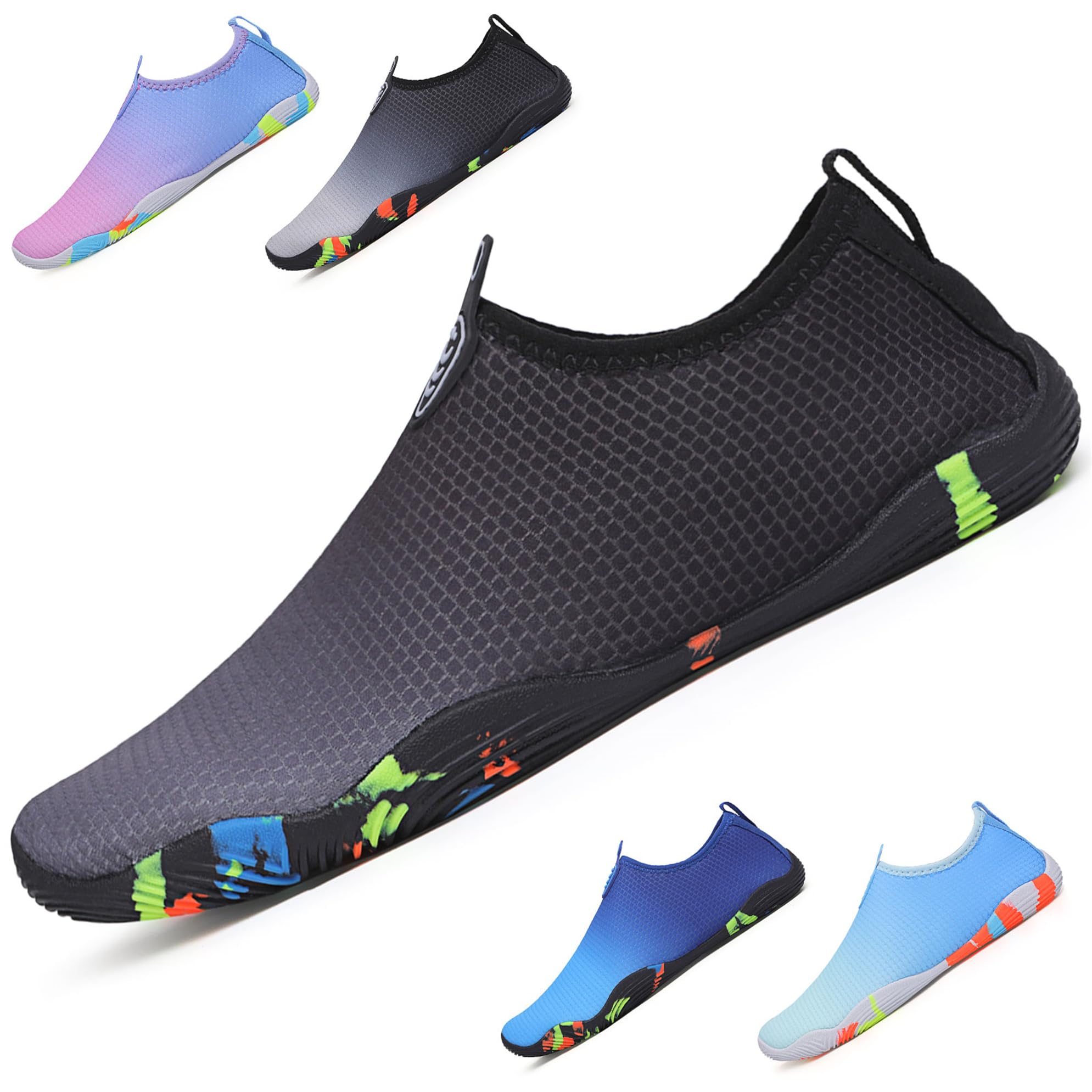 Kfnire Escarpines Mujer Hombre Barefoot Zapatos de Agua Secado Rápido Zapatillas de Playa Surf Calzado Natacion Ligeras Transpirable Escarpines Agua Hombre Mujer Deportes Acuáticos, Gr.36-45 EU