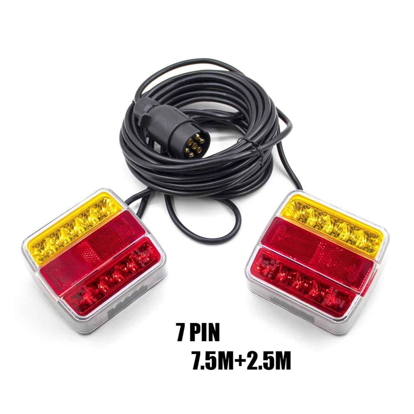 Luz Matrícula 2 luces LED traseras 12 V y 24 V con 7 pines para camión luz matrícula luz freno advertencia luz señal remolques caravanas vehículos terreno. Luz Indicadora Freno