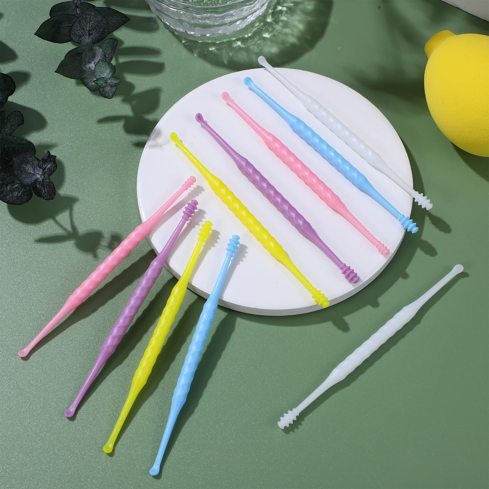 CALLARON 5 Series Limpiador De Cerumen Limpieza Limpiador De Orejas Herramienta De Limpiador De Oídos Removedor De Cerumen En Espiral Abdominales De Plastico 20 Piezas X 5