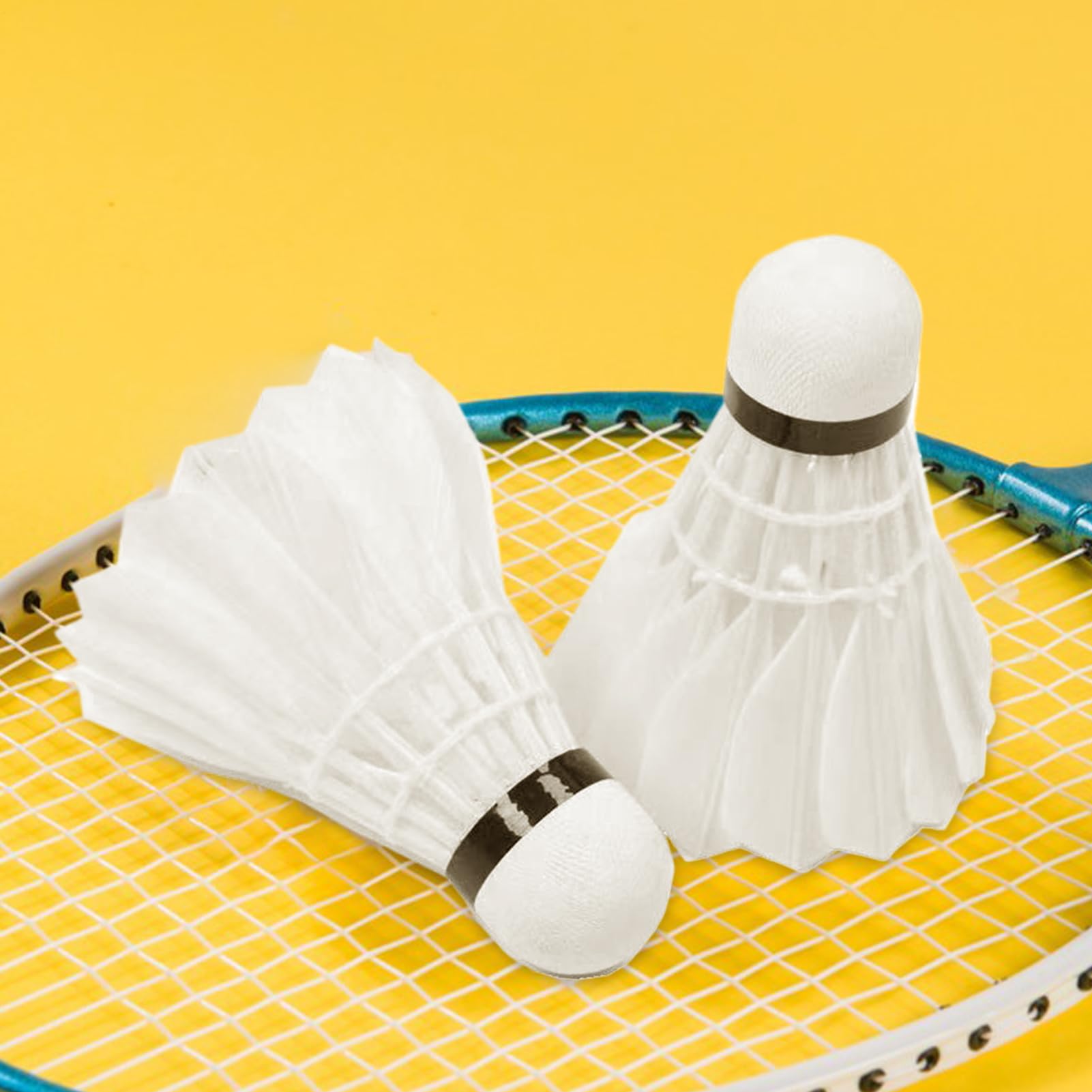 Genérico Volants de badminton, 12 unités plumes pratiques - Équipement de sport portable pour entraînement de haute vitesse au parc, jardin, maison, école, adultes