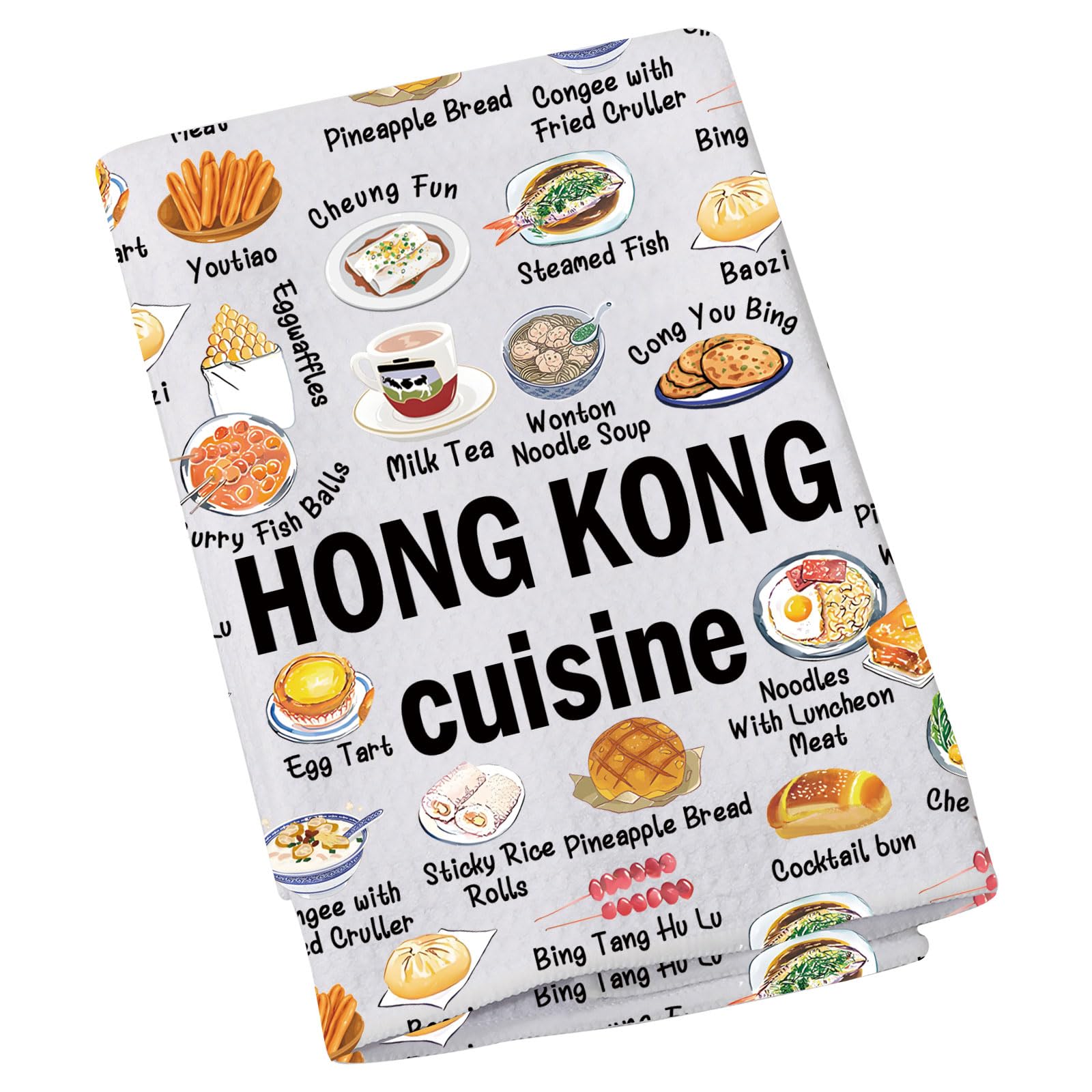 Torchon à café Hong Kong Cuisine : un souvenir chaleureux de cuisine pour vos proches