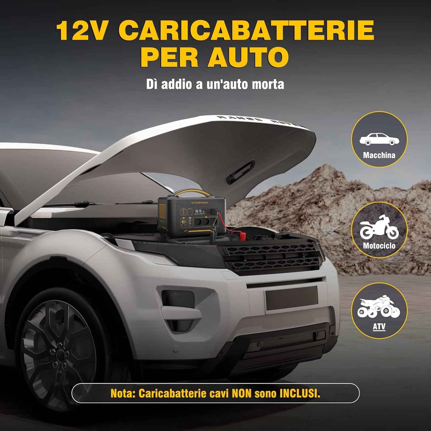 VTOMAN Jump 2200 Centrale Elettrica Portatile con 200W Pannello Solare | 2200W Generatore Solare(Picco 4400W), 1548Wh LiFePO4 Batteria, 12 Uscite, USB QC3.0, 3 prese CA, per Campeggio, Casa, Viaggi