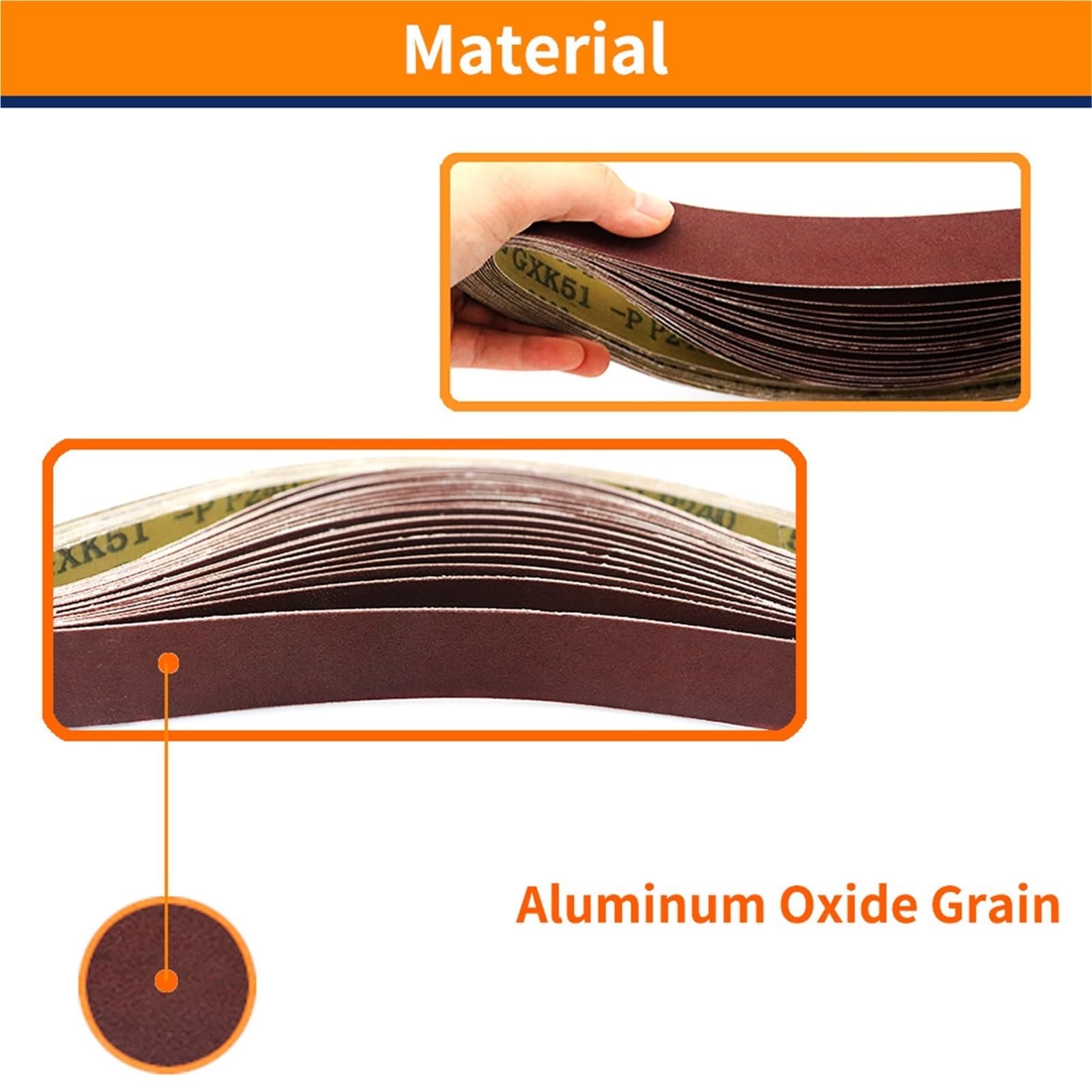 Banda De Lija Correa de lijado 25x762 mm 20 piezas 1x30 pulgadas | Banda abrasiva de óxido de aluminio de grano P40-1000(20PCS 40 Grit)