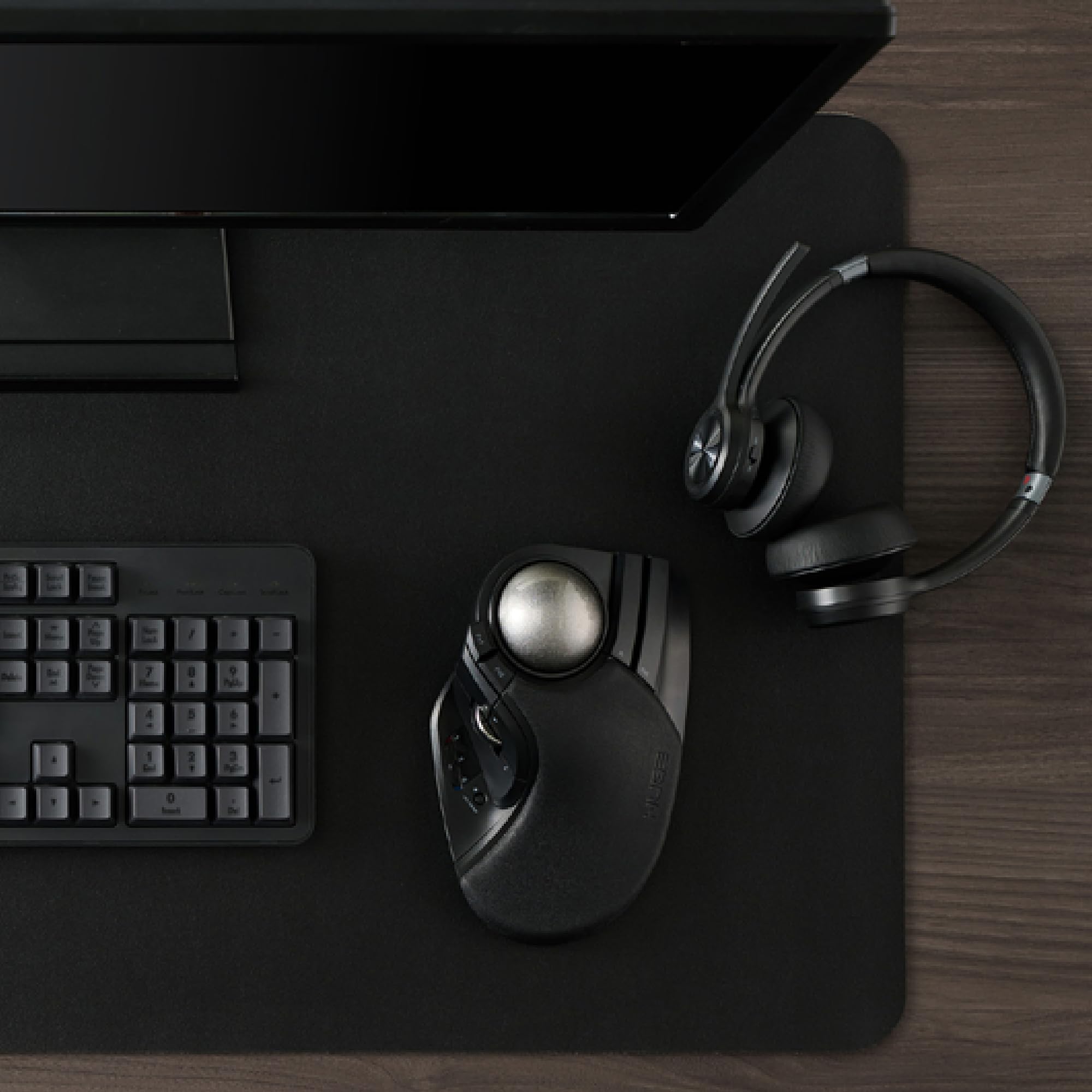 ELECOM Huge Plus Souris Trackball sans fil ergonomique 52 mm Grande boule Bluetooth multi-connexion sans fil 2,4 GHz Sans fil 10 boutons programmables Rechargeable Clic silencieux pour Windows PC Mac