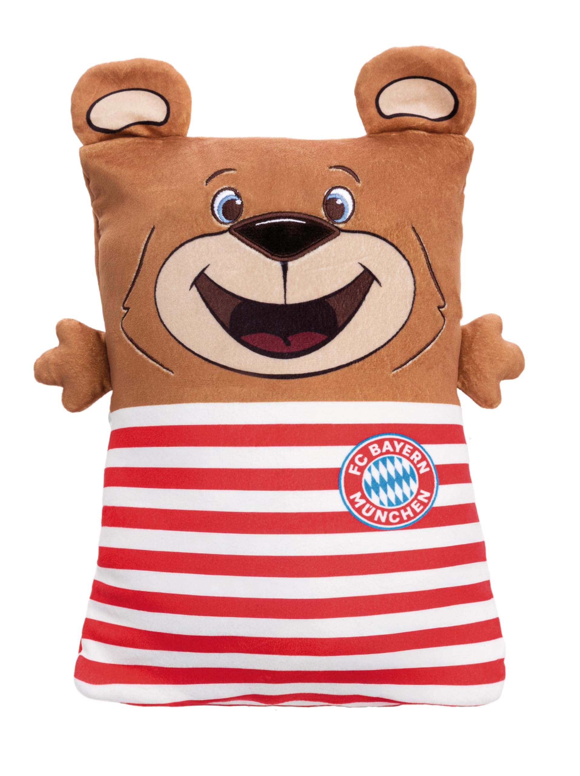 NICI 63177 Cosidoos przytulanka FC Bayern Monachium, odwracalna, miękki pluszak, urocza pluszowa zabawka do przytulania i zabawy, dla dzieci i dorosłych, świetny pomysł na prezent, 30 x 20cm, brązowa