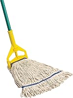 Vista 2 de Winco Cabezal de trapeador comercial de mezcla de polialgodón, extremo en bucle, 24 onzas, color blanco