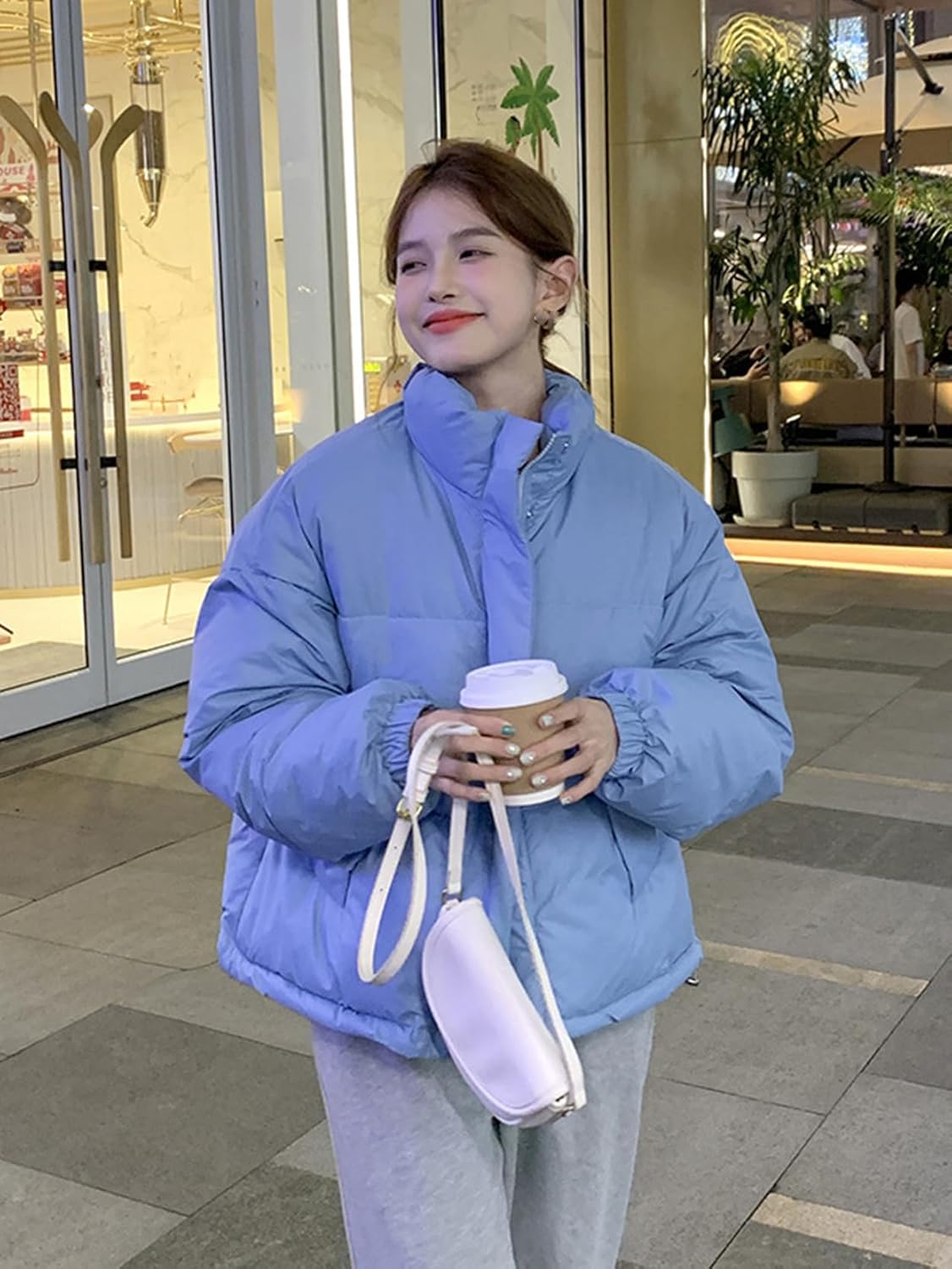 Amazon | [KYAZJA] ダウン風ショートジャケット ダウン ダウン