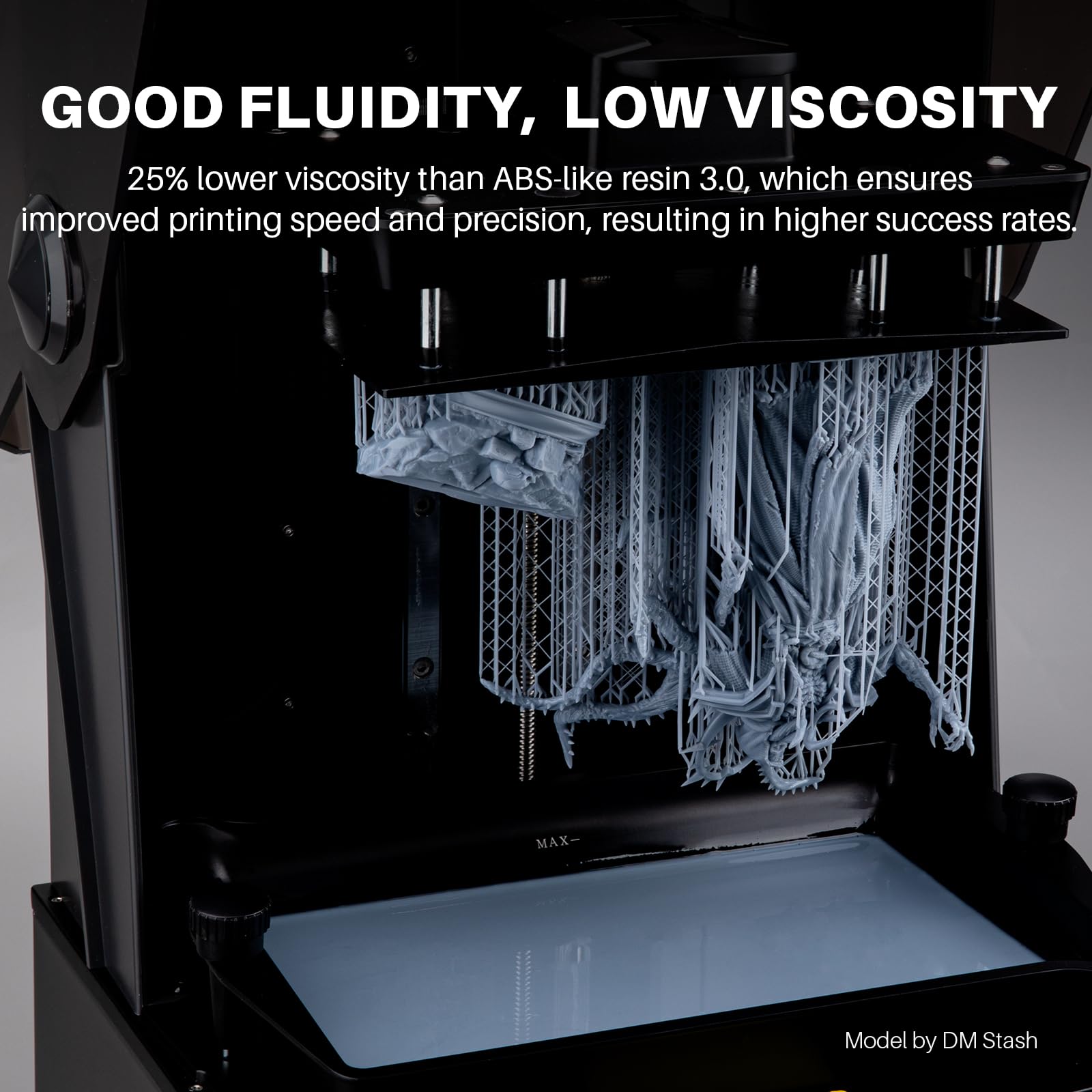 ELEGOO ABS-Like Resin 3.0 Plus, Ulepszona Żywica Fotopolimerowa do Drukarek 3D, Wyższa Odporność Na Ciepło, Szybkie Utwardzanie, Wysoka Precyzja, Niełamliwość, 1000g Szary