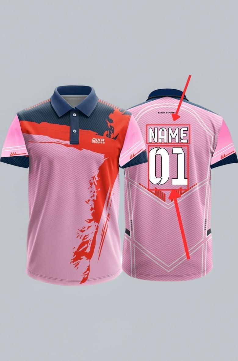 Dika Sports Custom Sports Cricket Jersey Customise t-Shirt for Men Personalised Name | 2 Year to 5XL